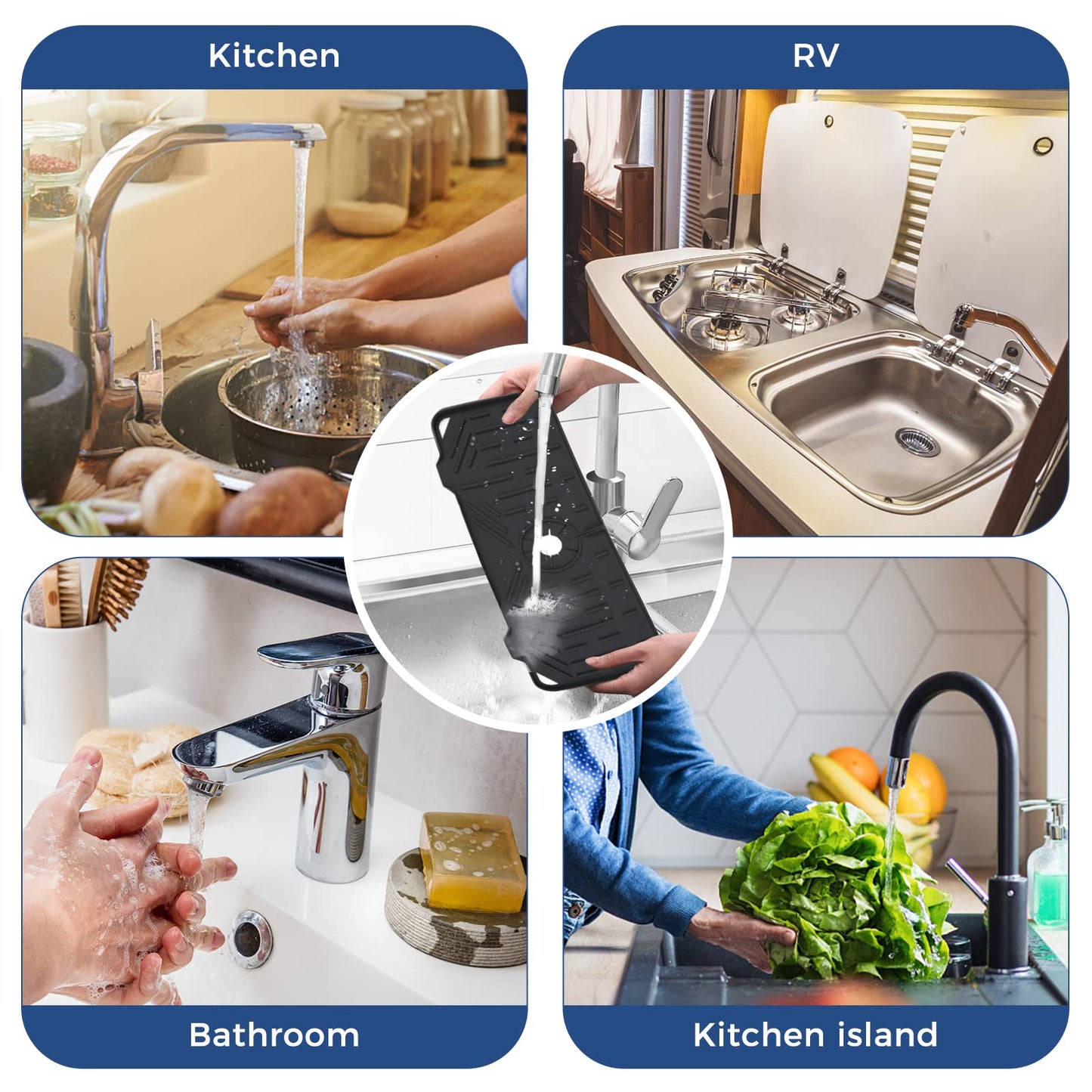 Drying Mats Cleaning Brushes Kitchen Gadgets Silicone Faucet Mat BABA1PHUI-919