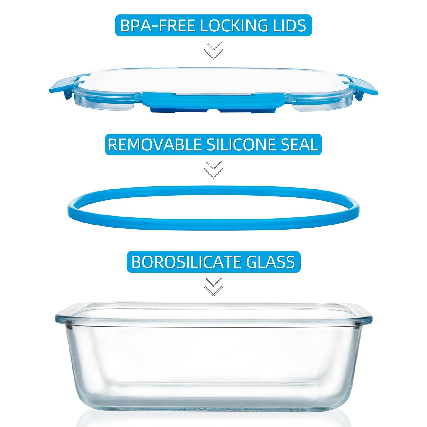 FAWLES 12 Pack Glass Meal Prep Containers with Airtight Lids, Leak-Proof Food Storage Containers, Dishwasher/Microwave/Oven/Freezer Safe Glass Containers for Lunch, Leftovers, to Go