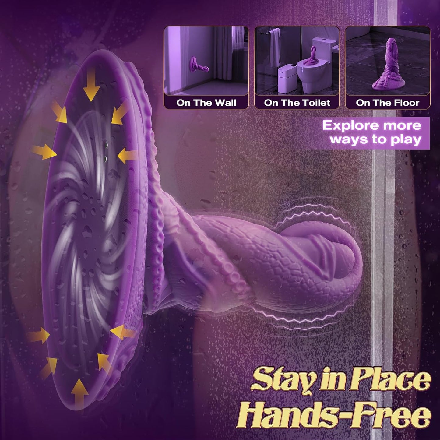 Monster Dildo Vibrator Sex Toys - Sit and Ride Fantasy Tentacle Dildo 9+9 Vibration Modes for Women and Men Sex Machine, Adult Toys with Dual Motors for G Spot, Strong Suction Cup