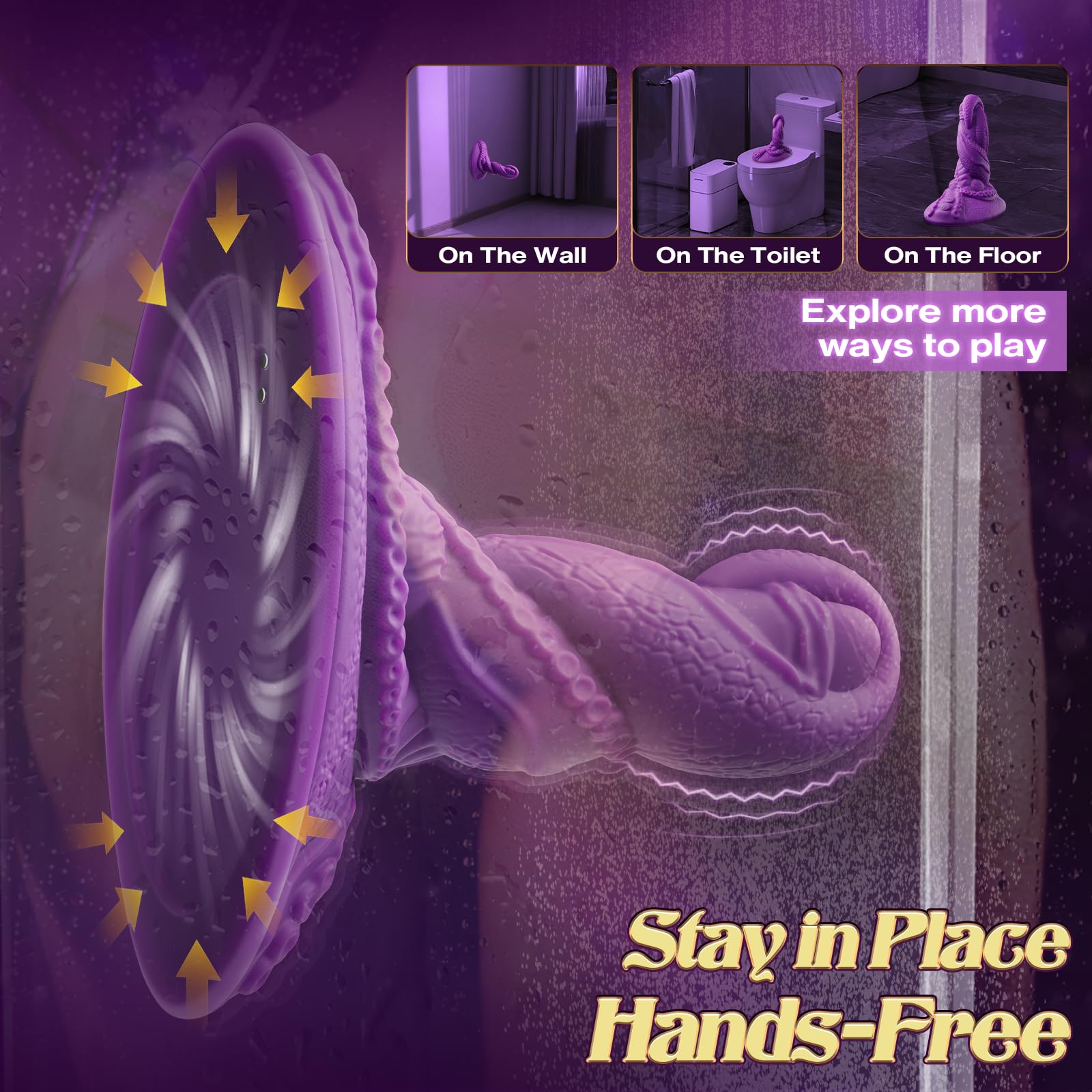 Monster Dildo Vibrator Sex Toys - Sit and Ride Fantasy Tentacle Dildo 9+9 Vibration Modes for Women and Men Sex Machine, Adult Toys with Dual Motors for G Spot, Strong Suction Cup