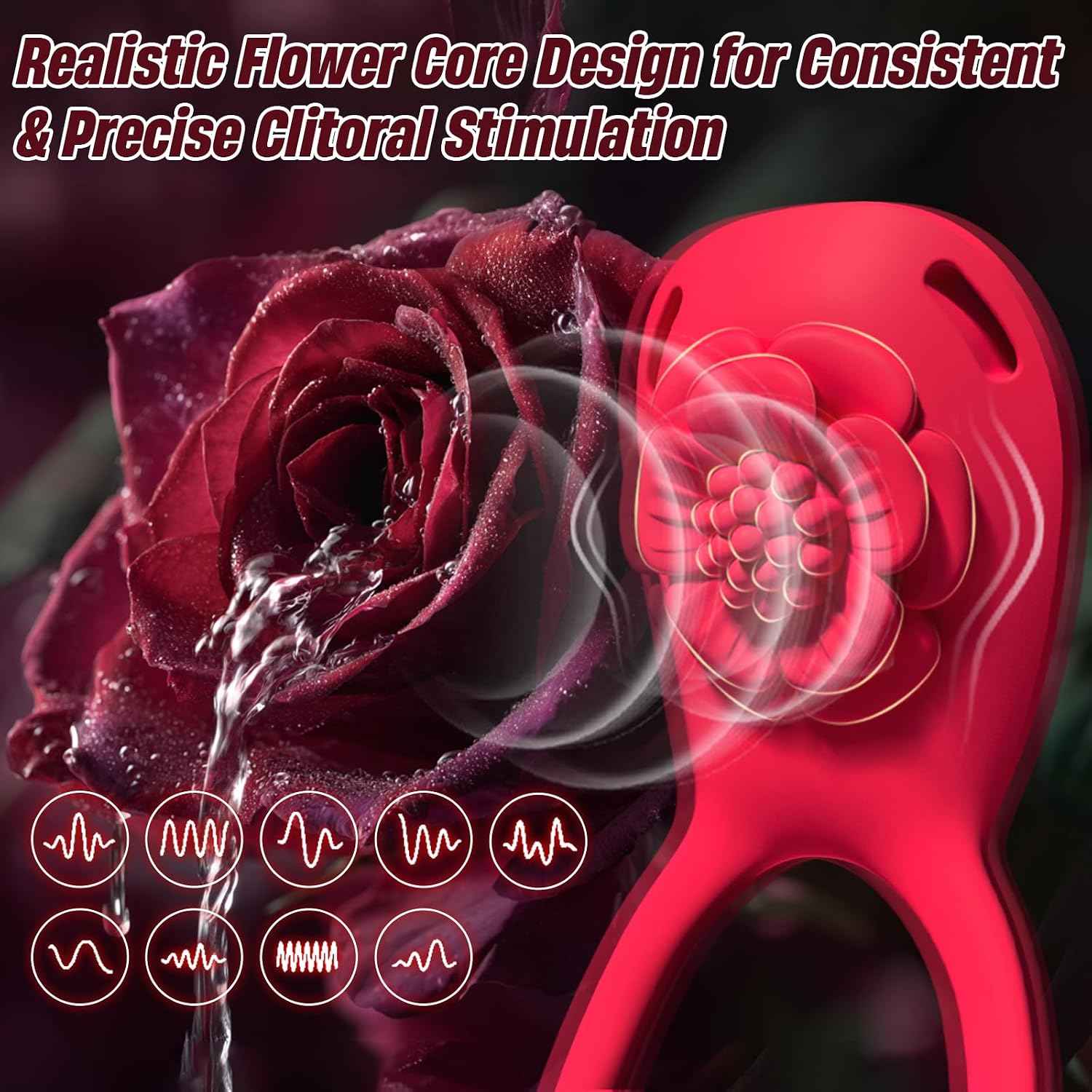 Couples Rose APP Remote Control Wearable Vibrator, Couples Women Men Adult Sex Toys Games, Clitoral Panty Vibrator Vibrating Cock Ring for Hands-Free, LZSHGJ BDSM Clitoral Stimulator Female Sex Toys