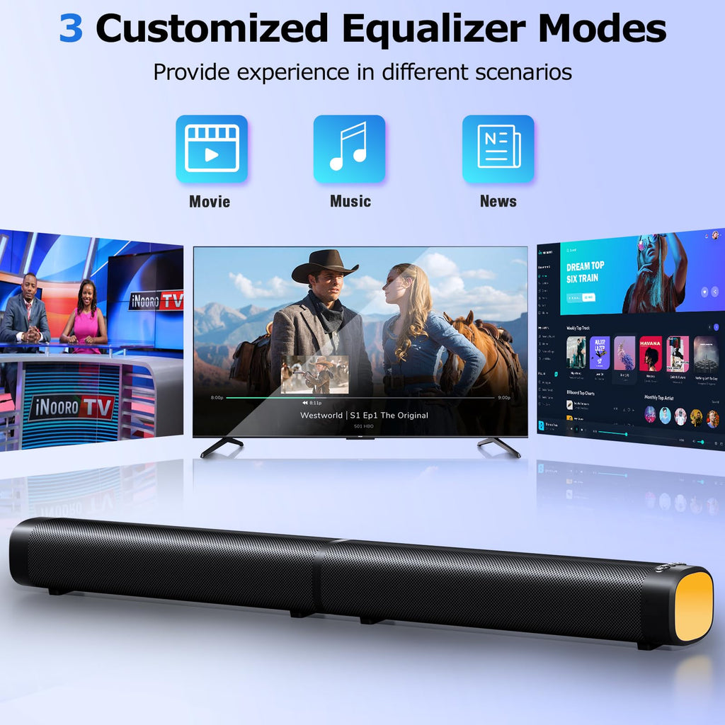FHNFHN Sound bar for Smart TV,Detachable Soundbar