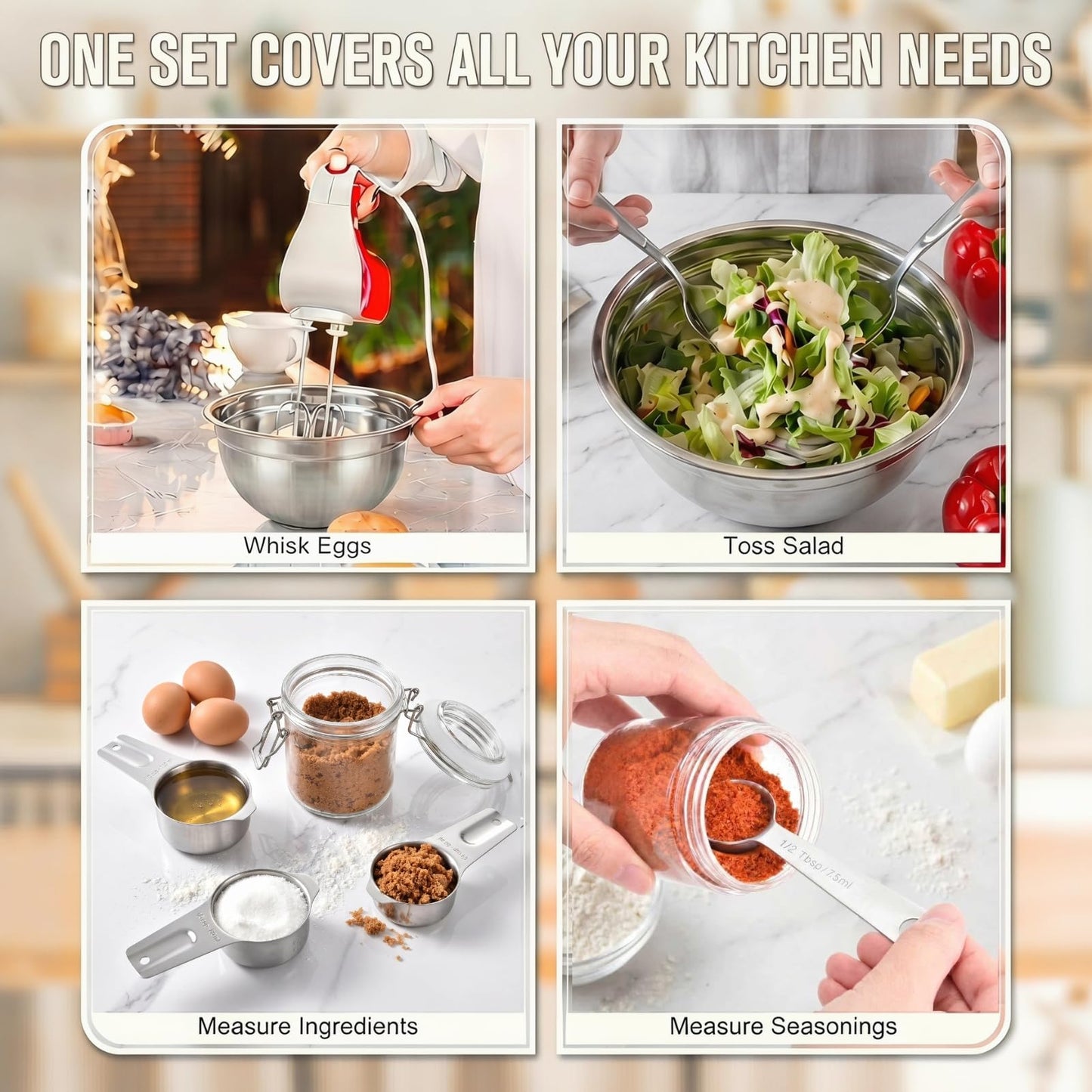 YUNNKEEY Mixing Bowls with Lids Set