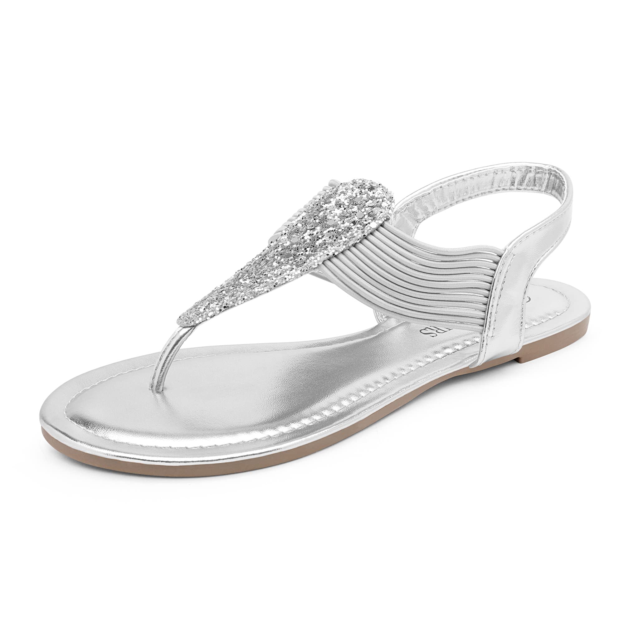 DREAM PAIRS Women's Elastic Strappy String Thong Ankle Strap Summer Gladiator Sandals