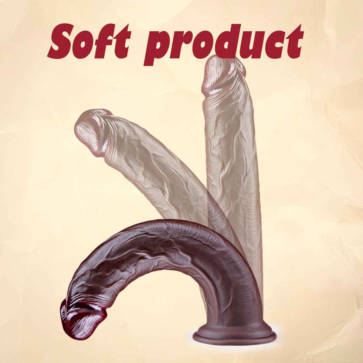 Hainuo Realistic Silicone Dildo with Suction Cup Black
