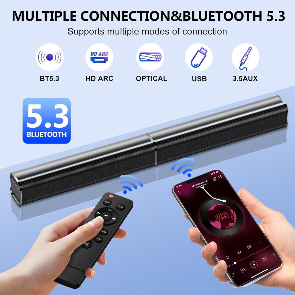 dotn Sound Bar for Smart TV, 2026 NEW 80W Soundbar