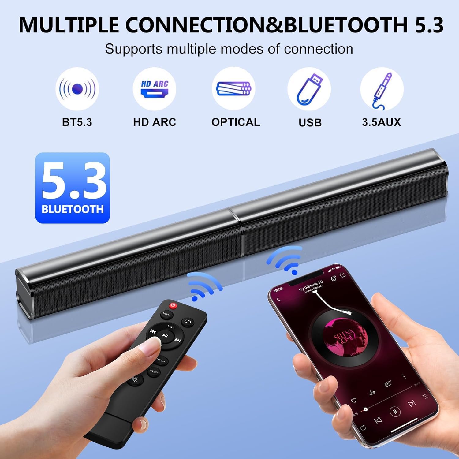 dotn Sound Bar for Smart TV, 2026 NEW 80W Soundbar