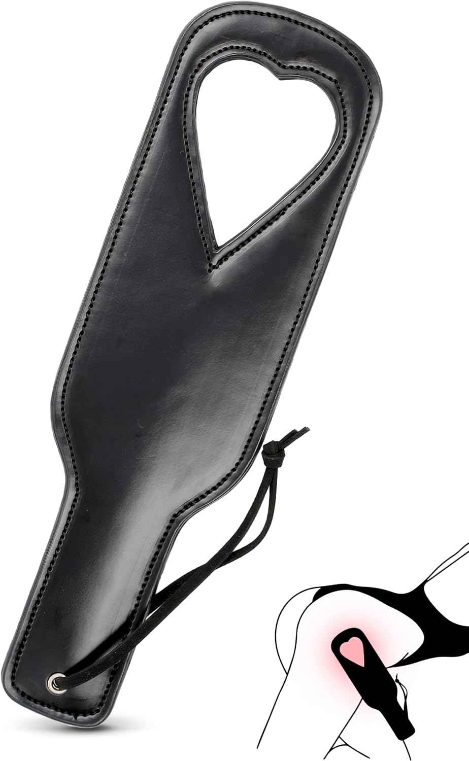 Sex Paddle for Adults, Heart Shaped BDSM Paddle for Bedroom, Black Accessory for Couples Play, Spanking Sexy Toy for Women