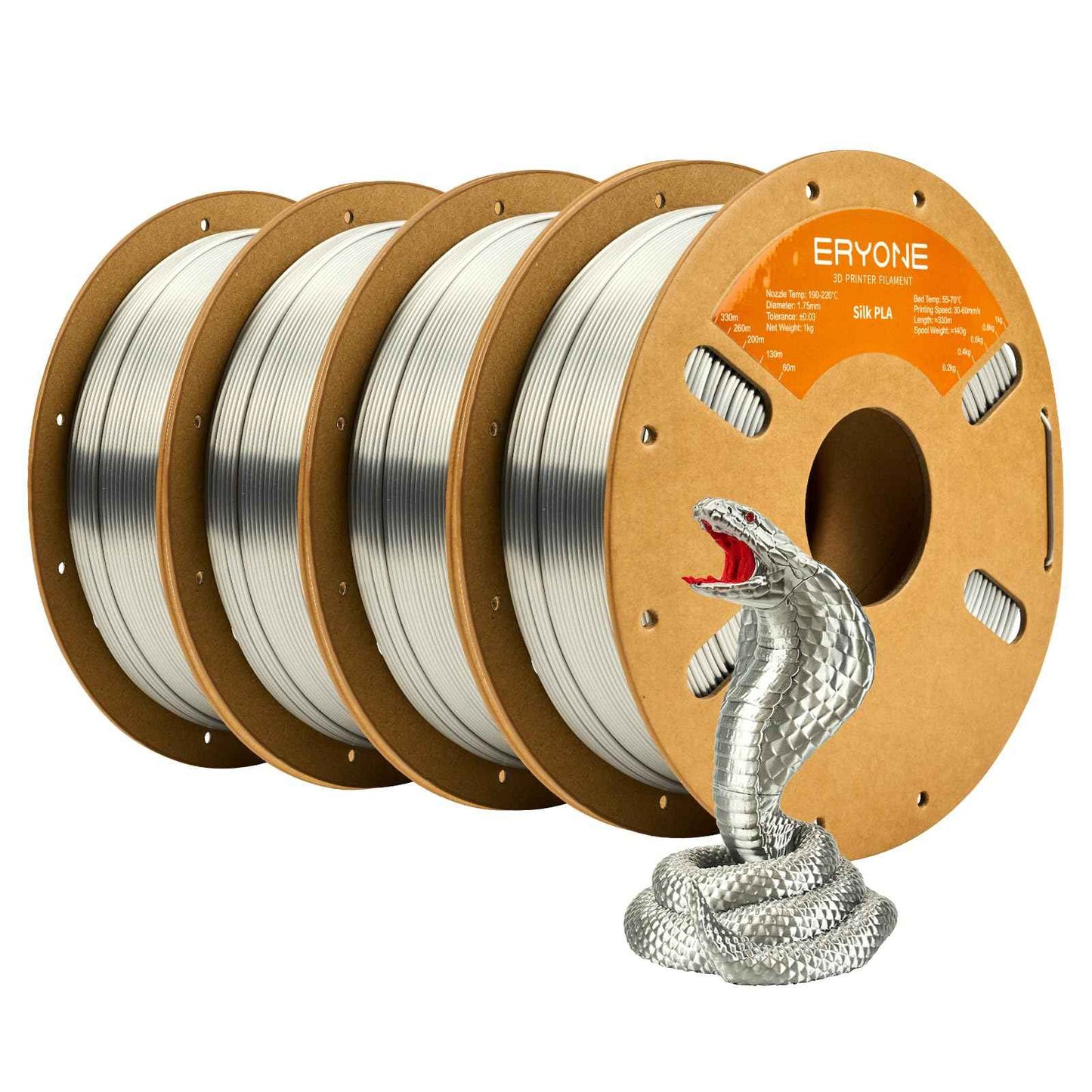ERYONE Silk Color PLA Filament 3D Printer 1.75mm +/- 0.03mm, Filament PLA Cardboard Spool