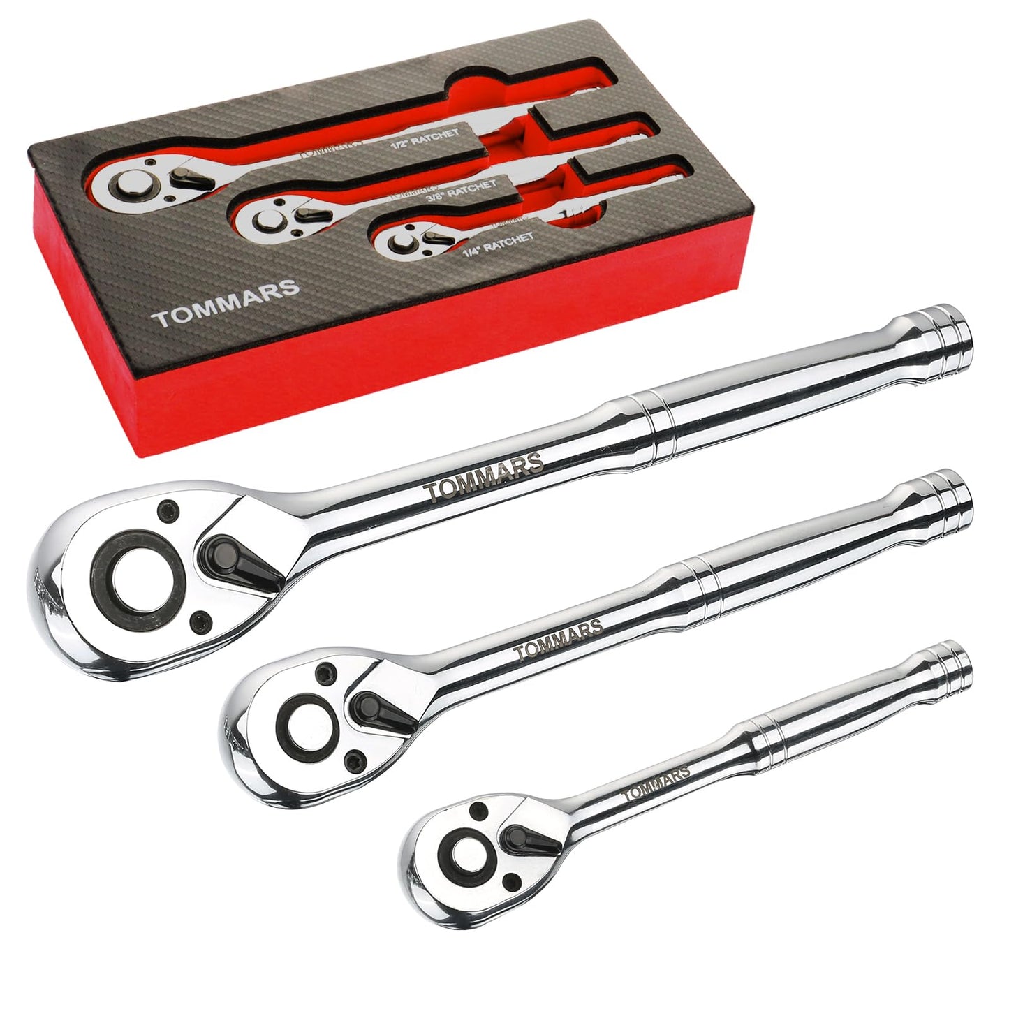 TOMMARS Ratchet Wrench Set Stubby Ratchet