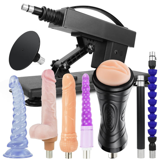 Sex Machine Thrusting Dildo Machine Realistic Dildo 3XLR Attachments Thrusting Machine Sex Toys for Women and Men Automatic Masturbator Thrusting Sex Toy Machine Device with Suction Cup and Anal Dildo
