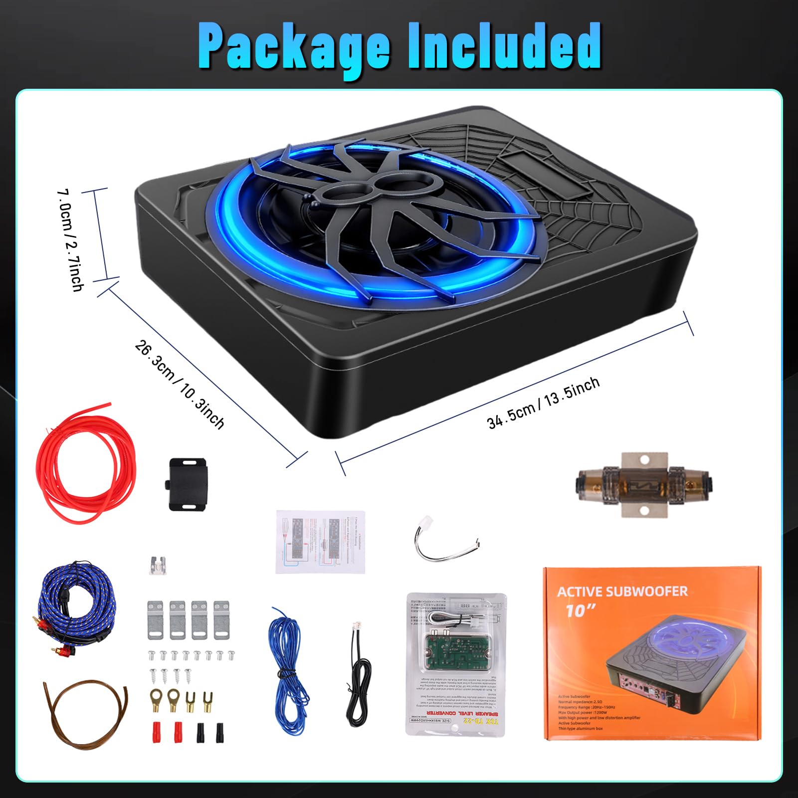 LORPHEIR Car Subwoofer High Power Bass System for Car Audio Upgrade