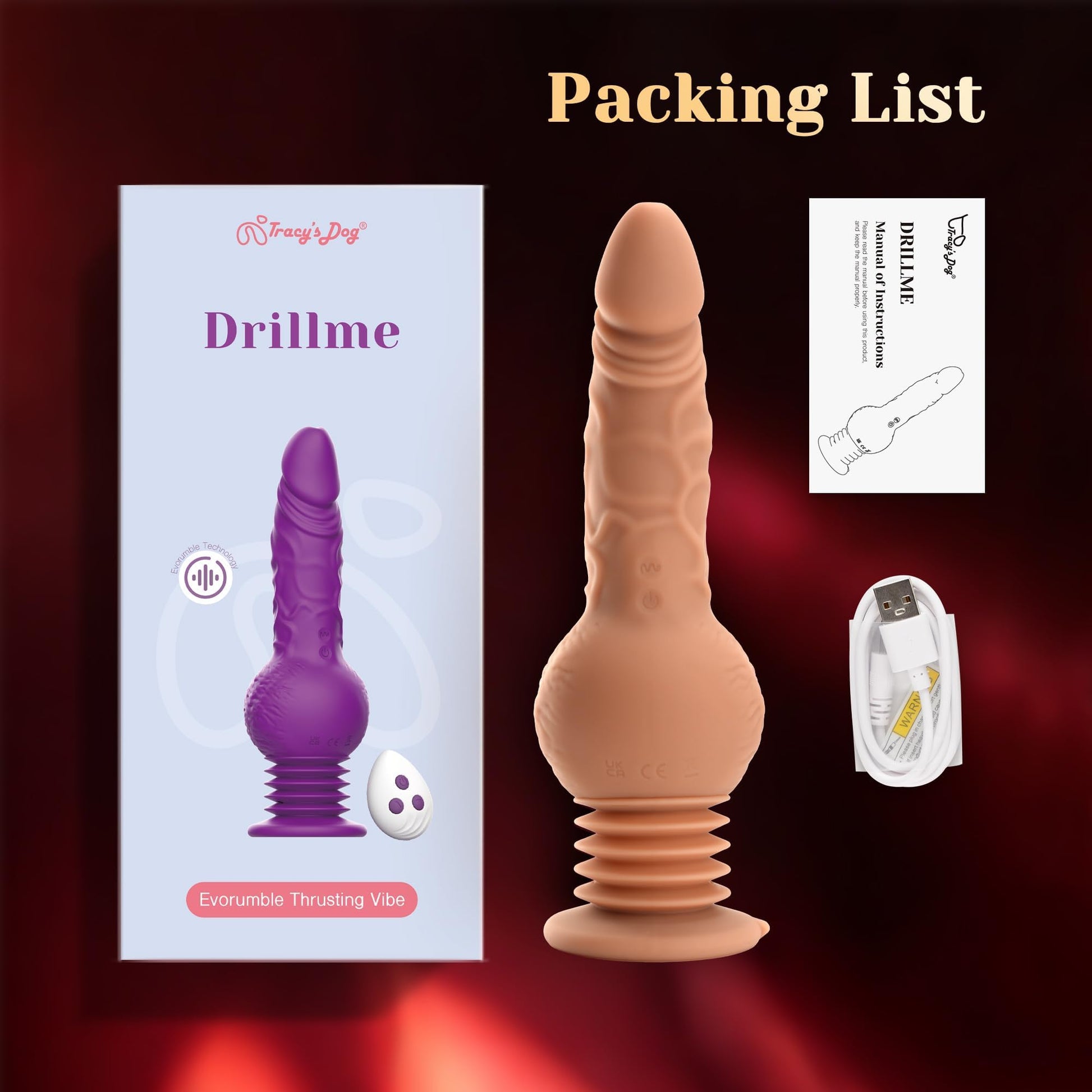 Tracy's Dog Thrusting Dildo Vibrator - 9.29" Realistic Silicone Dildos for G Spot Anal Stimulation with 10 Vibrating & 3 Bouncing Modes, Adult Toys Penis Sex Toys for Women Men Couples