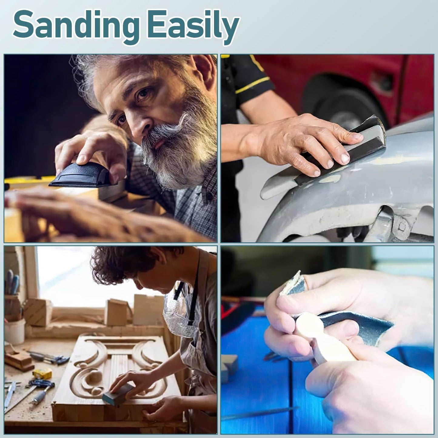 Sandpaper Sand Paper Assortment Pack 9 Grits Sand Paper for Wood Metal Car, Wet Sanding Paper 400 600 800 1000 1200 1500 2000 2500 3000