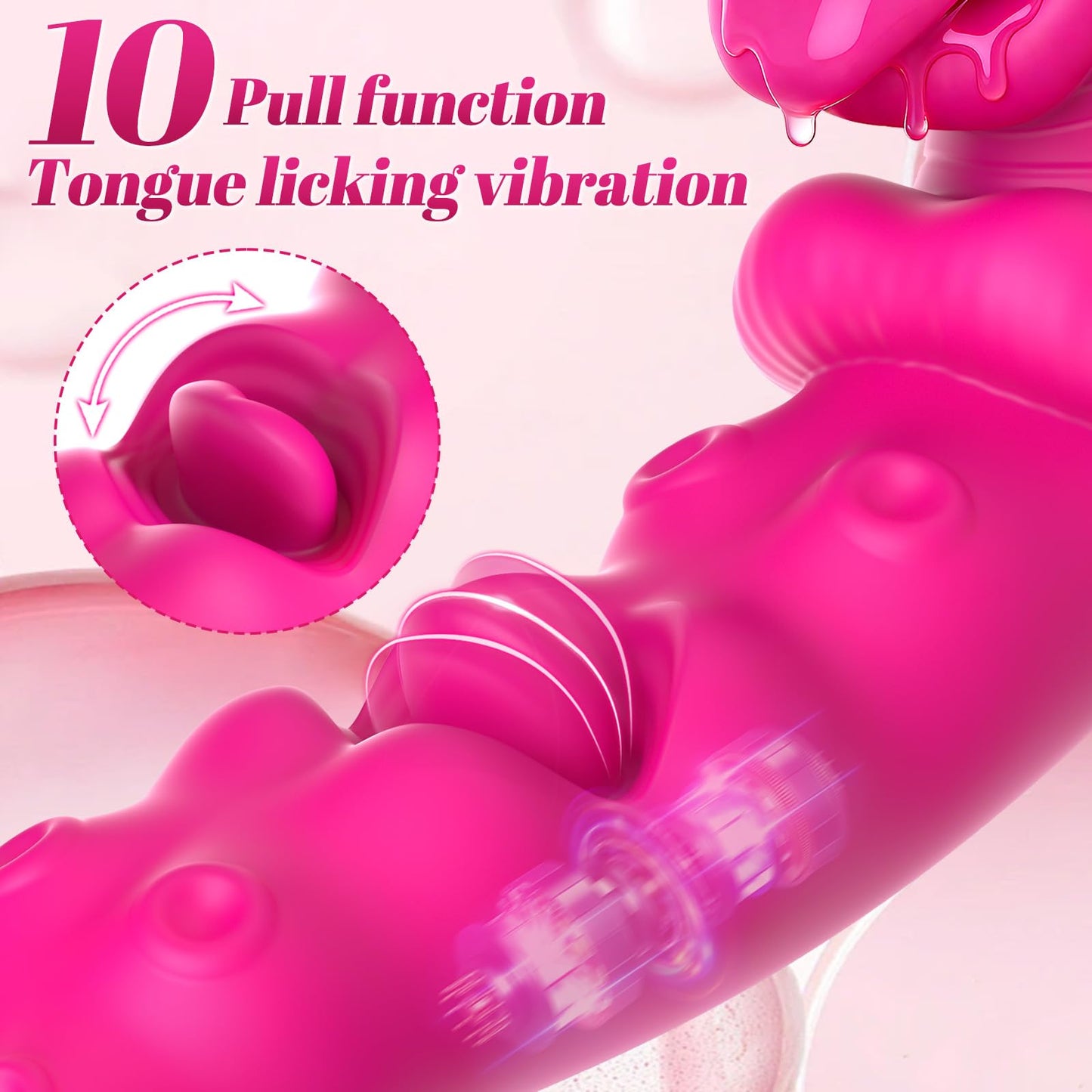 3 in 1 Vibrator Couples Sex Toys for Women, Tuaieu G Spot Dildo with 10 Tongue Licking & Vibrating Adult Toys, Realistic Tongue Vibrator for Women Pleasure Tools for Female