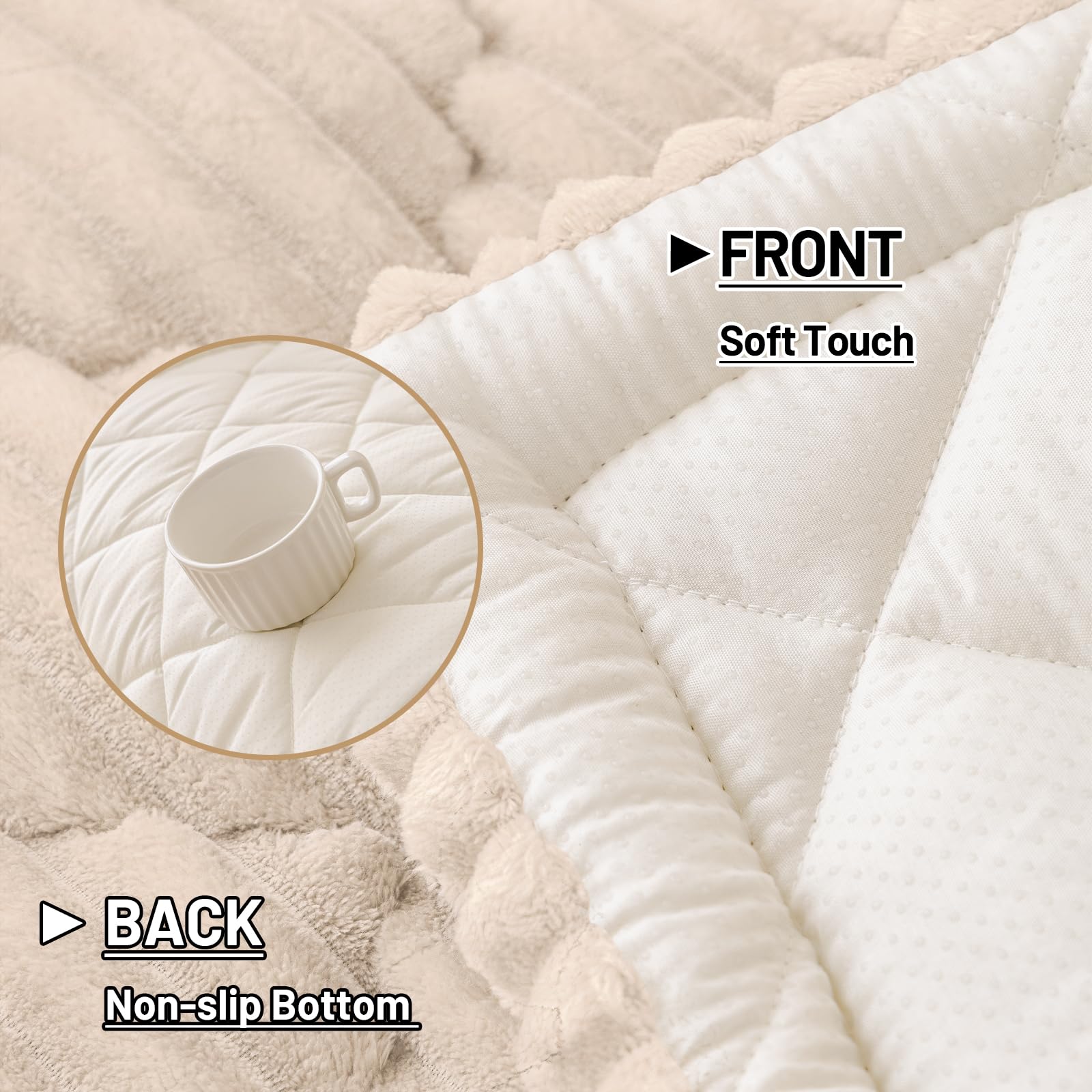 Smiry Pet Couch Covers for Dogs Washable, Non-Slip Fuzzy Couch Covers for 3 Cushion Sofa Pet Friendly, Soft Thick Furniture Protector Sofa Slipcover Mat for Dogs