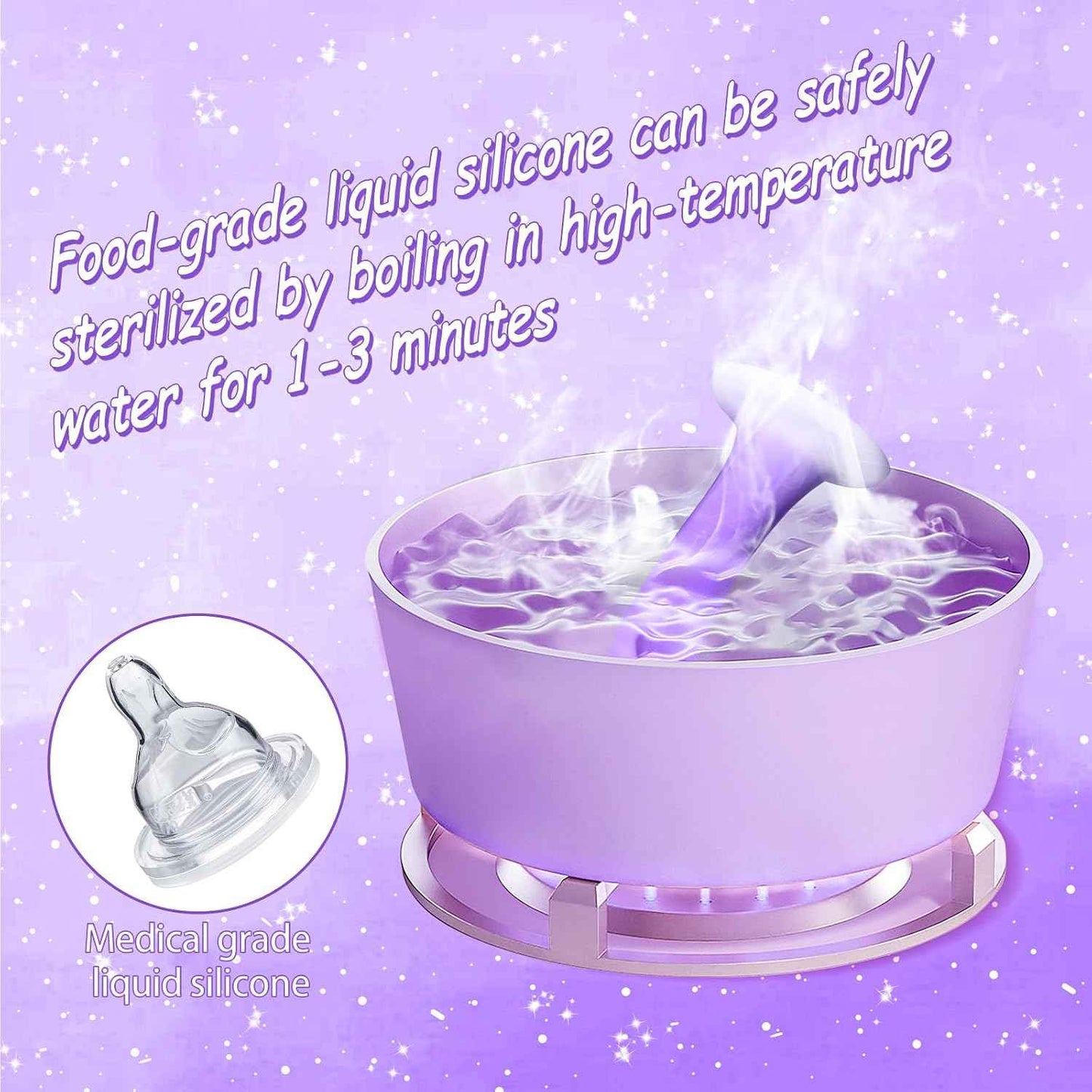 Beginner Anal Plug Anal Sex Toys,Soft Liquid Silicone Anal Dildo Trainer for Comfortable Long-Term Wear,Comfortable Curved ergonomics with Flared Suction Cup Base,Women Men Adult Sex Toys (Purple)