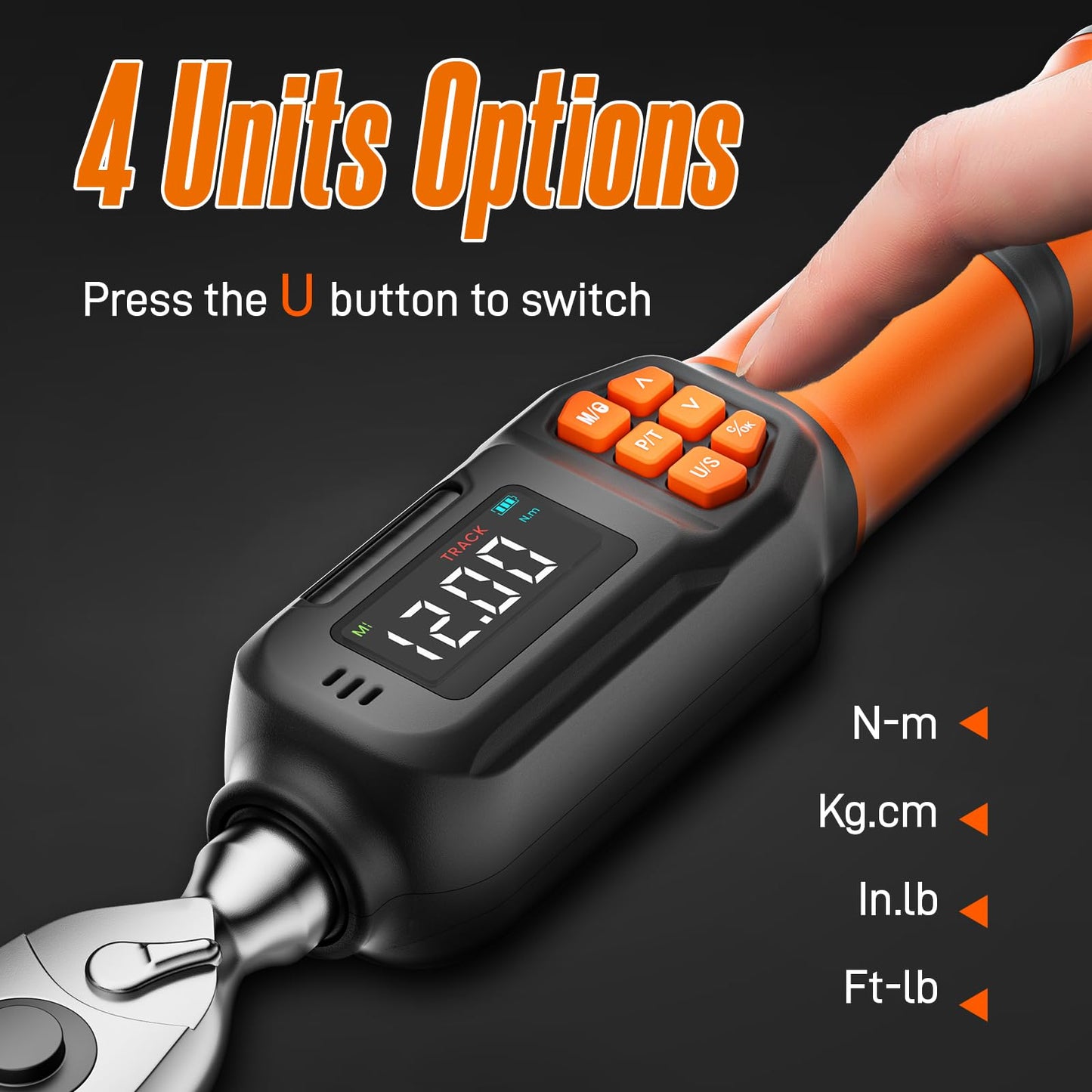 Fanwiike Digital Torque Wrench, Inch Pound Torque Wrench Electronic with Buzzer & LCD Indicator, Electric Torque Wrench Set for Cars Automotive Motorcyce