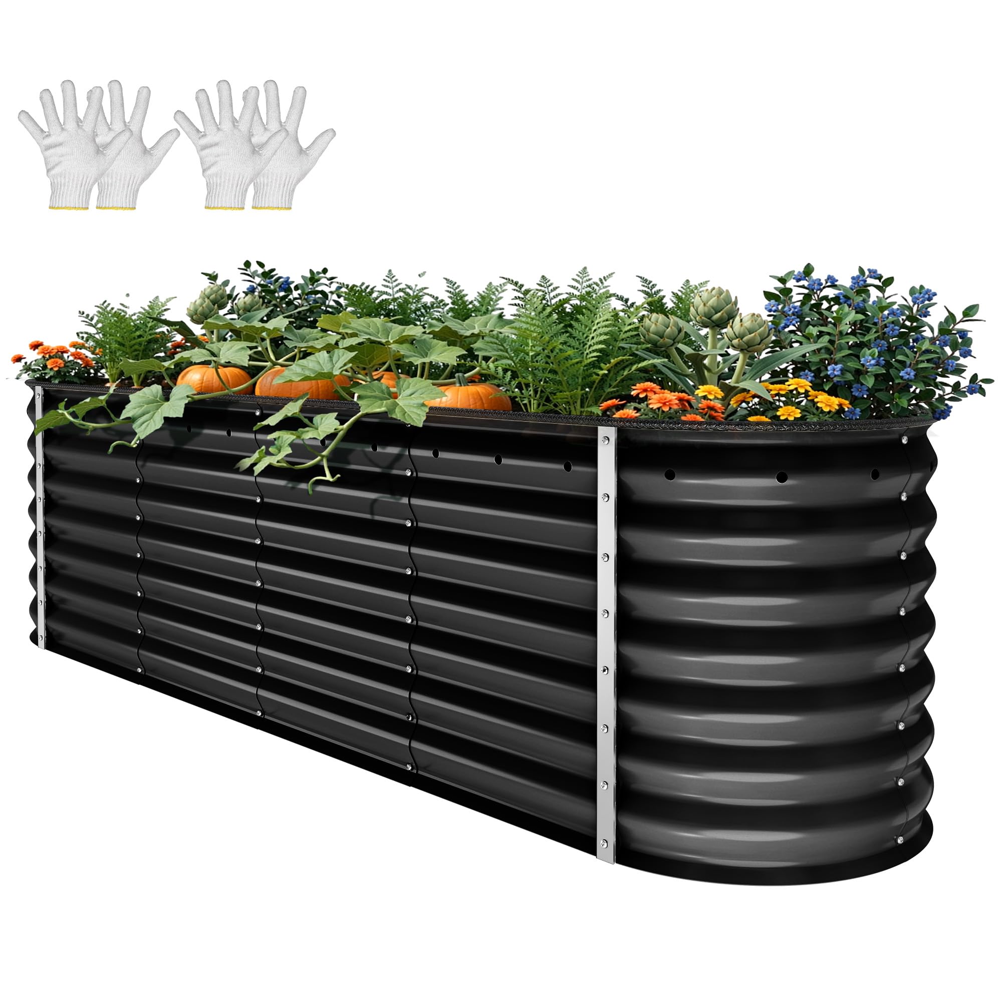 YITAHOME Raised Garden Bed Kit with Gloves, Ground Nails, Support Rod-1