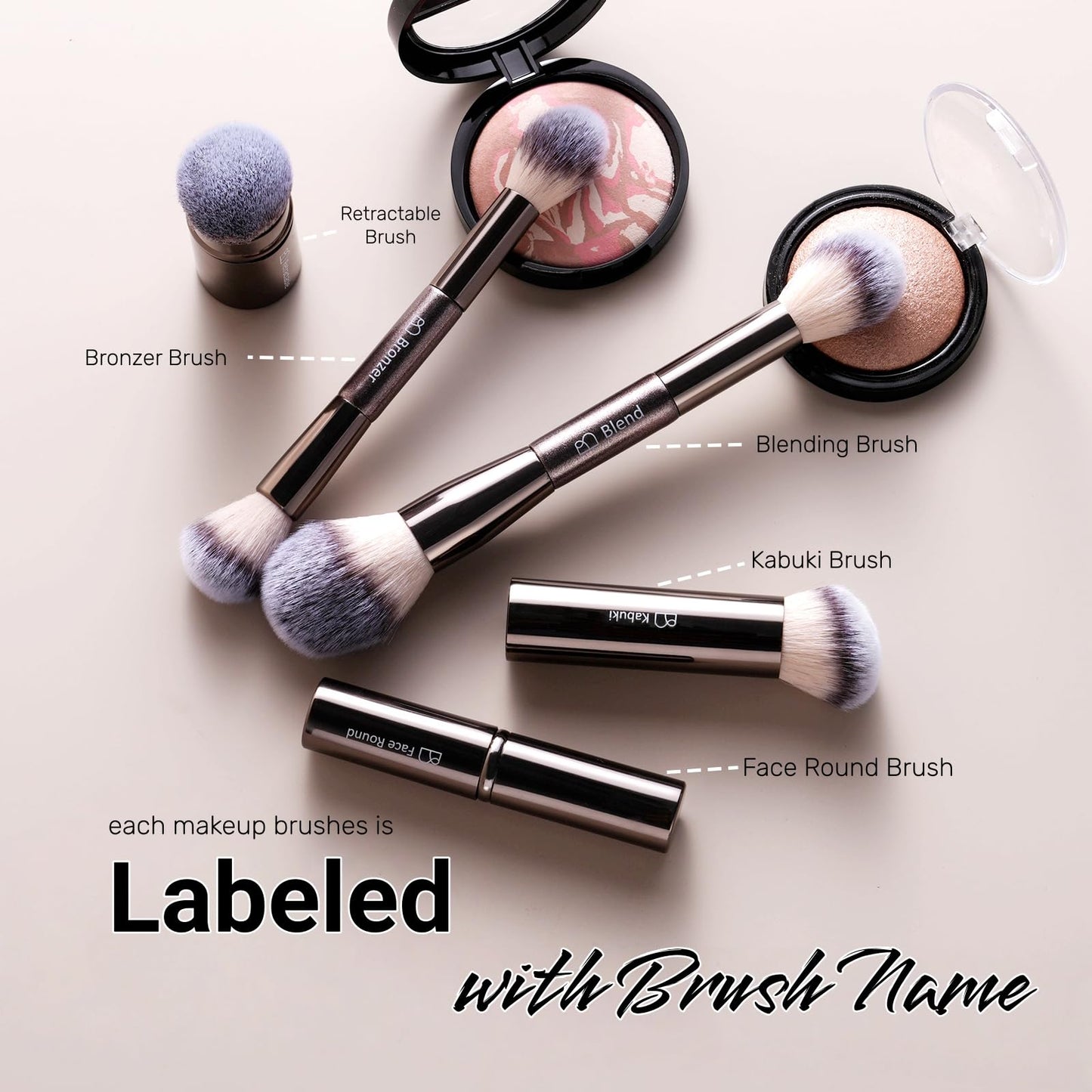BS-MALL Makeup Brushes Kit – Professional Makeup Tools with Travel Case, Includes Foundation, Powder, Concealer, Lip & Eyeshadow Brushes for Daily Use & Versatile Occasions