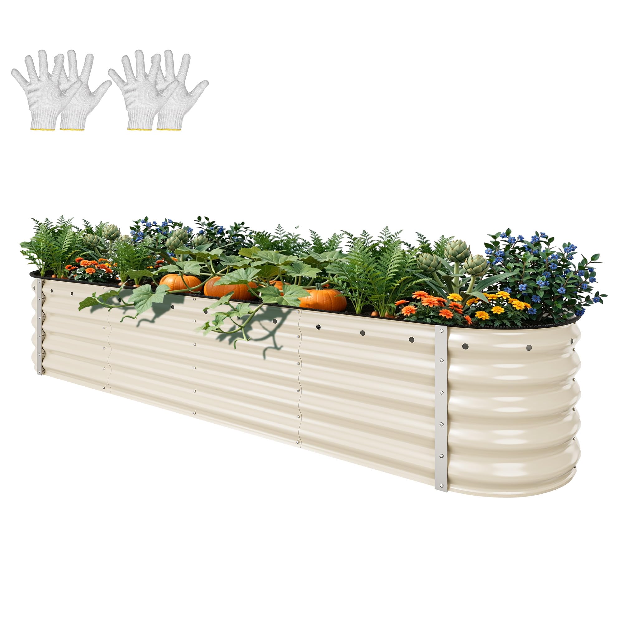 YITAHOME Raised Garden Bed Kit with Gloves, Ground Nails, Support Rod-1