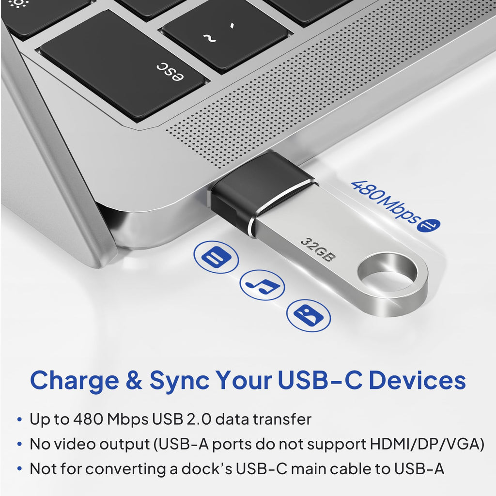 Elebase USB to USB C Adapter for iPhone 17 4Pack,USBC Female to A Male Car Charger Adapter,Type C Converter Apple 16 Pro Max 15 14 Plus,iWatch Watch 11 10 Se Ultra 3,iPad Air,Samsung Galaxy S26,Xbox