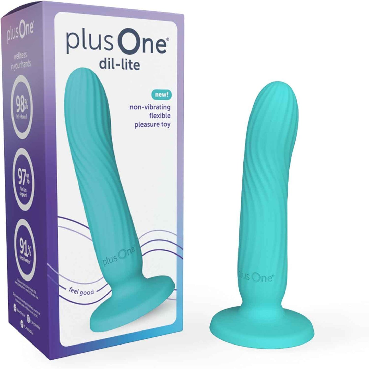 plusOne Dil-lite Internal Stimulator Flexible Non-Vibrating Dildo Teal