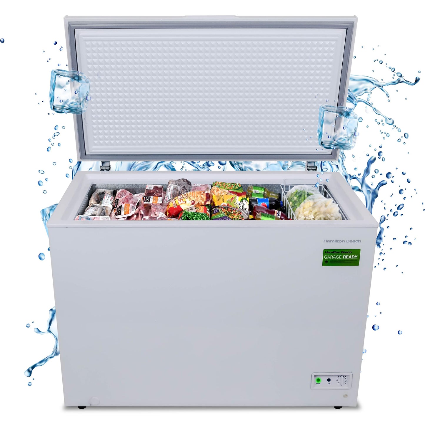 Hamilton Beach HBFRF700-WHITE-COM, Chest Deep Freezer, 7 Cu. Ft. Capacity, Adjustable Thermostat-Removable Vinyl Coated Wire Basket