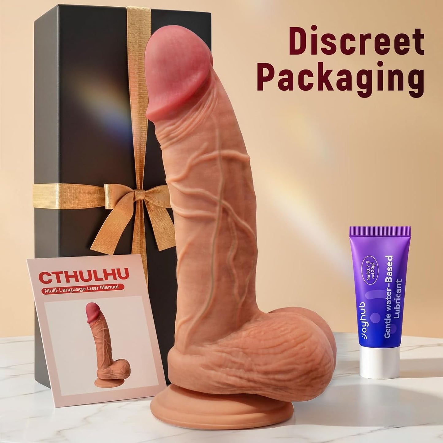 Coocfan Realistic Silicone Dildo with Suction Cup Base
