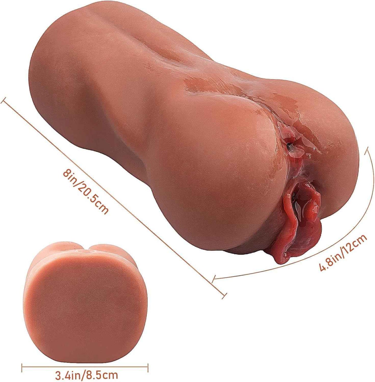 Men's Sex Toys Male Masturbators Realistic Adult Toys Sex Doll 3D Lifelike 2 in 1 with Vagina Anal Black Pocket Pussy for Men Masturbator Pocket Pussies Adult Toys (Tan&Brown)