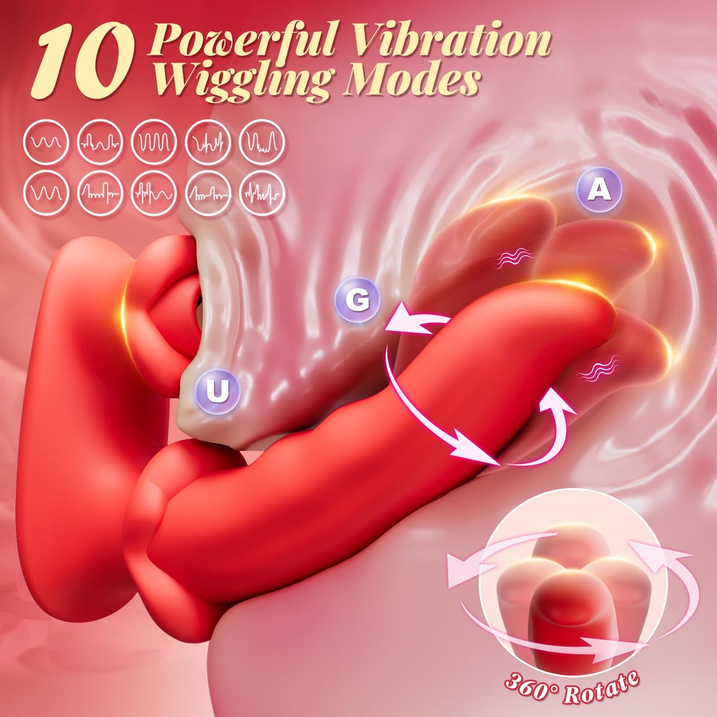 Womens Sex Toys Sucking Vibrators - Clitoral G Spot Tongue Vibrator with 3 * 10 Sucking Wiggling Vibrating Modes, Nipple Clit Sucker Anal Dildos Rose Vibrator Adult Sex Toys for Women Men Couples