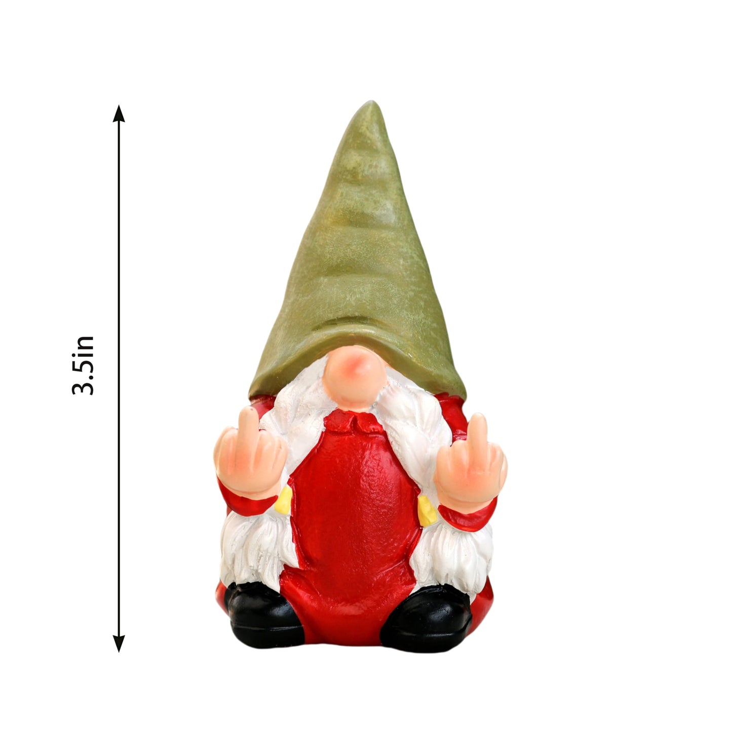 Generic Middle Finger Gnome Statue 7.8in， Naughty Garden Gnome Statue Decoration and Lawn Ornament - Funny Garden Gnomes for Outdoor or Home Decor, Red, WSH004