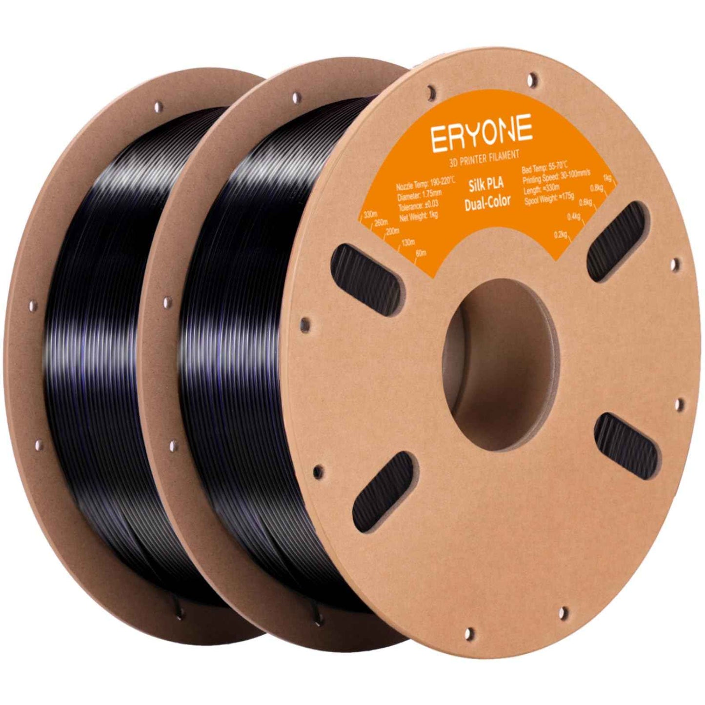 ERYONE Silk Color PLA Filament 3D Printer 1.75mm +/- 0.03mm, Filament PLA Cardboard Spool