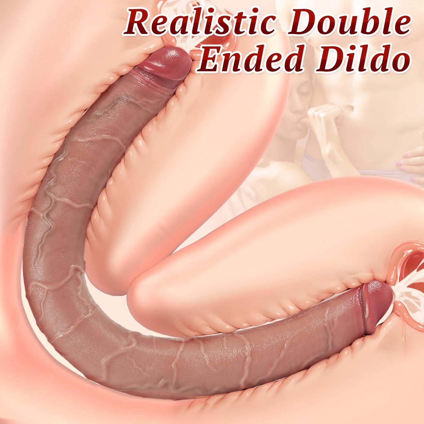 Long Double Dildo Sex Toys - 19.7" Realistic Double Sided Dildo for Lesbian Sex Toys, Silicone Huge Thick Dildos G Spot and Anal Sex Toys for Women & Couples