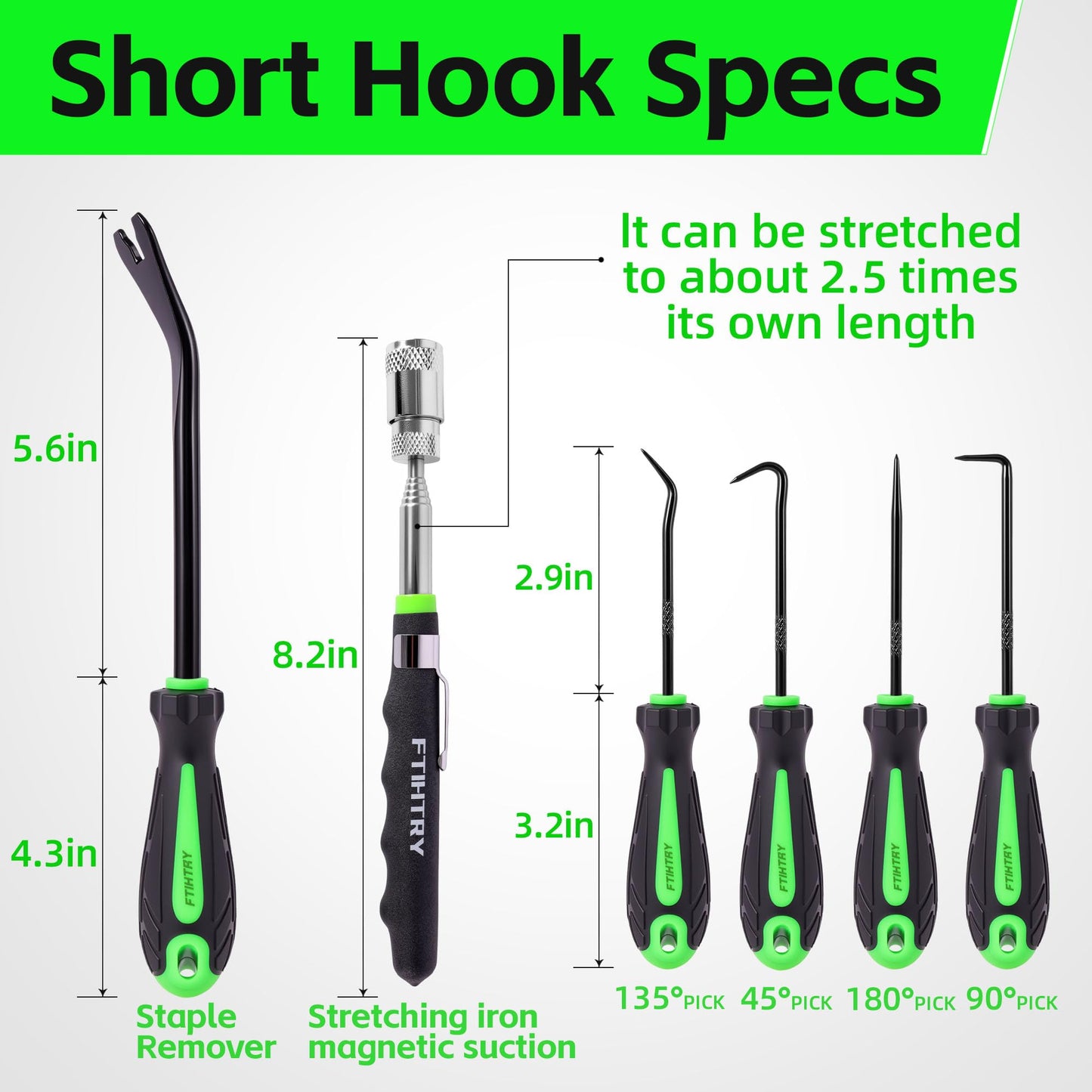 FTIHTRY 12-Piece Pick and Hook Tools Set, Pick Tool Set Car Auto Oil Seal/O-Ring Seal Gasket Pick Hooks Puller Remove, Long and Mini Pick Tool Set
