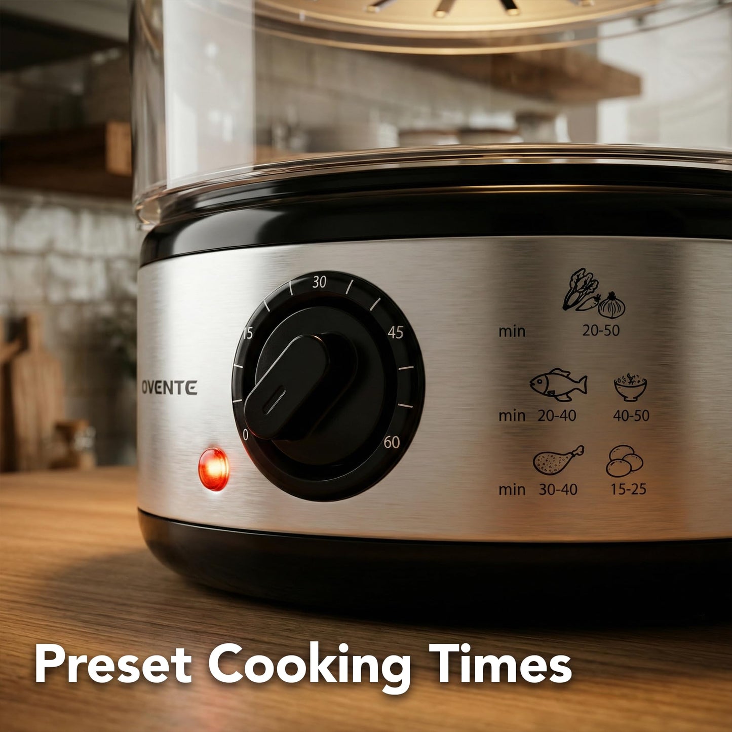 OVENTE 2-Tier Electric Food Steamer,