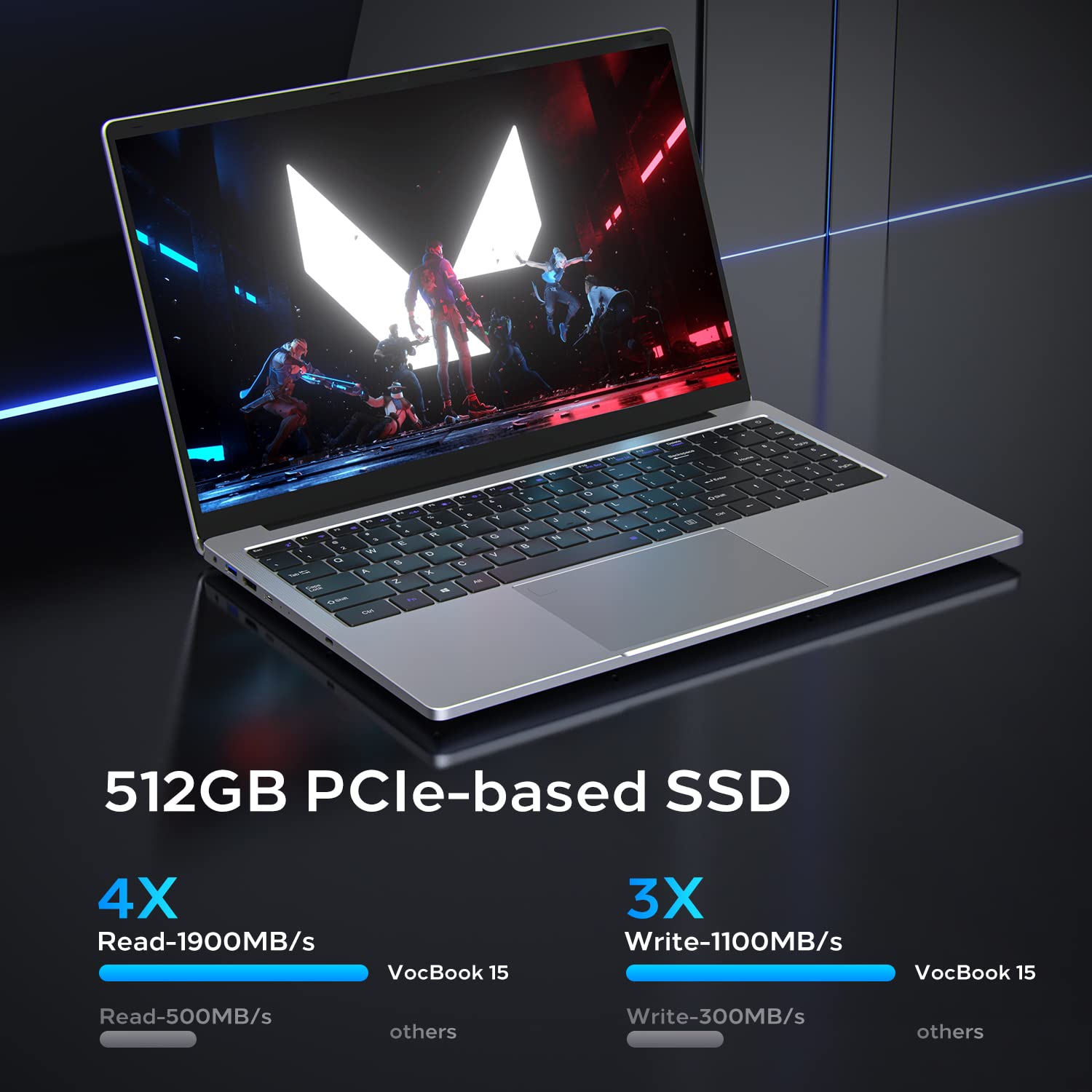 OTVOC Laptop Windows 11, 16GB RAM, NvMe SSD, 4TB Expansion, FHD IPS, 2.0MP, 2.4G+5G WiFi, Bluetooth 5.0, Type-C, HDMI