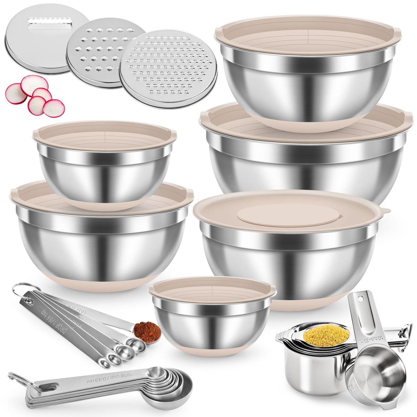 YUNNKEEY Mixing Bowls with Lids Set
