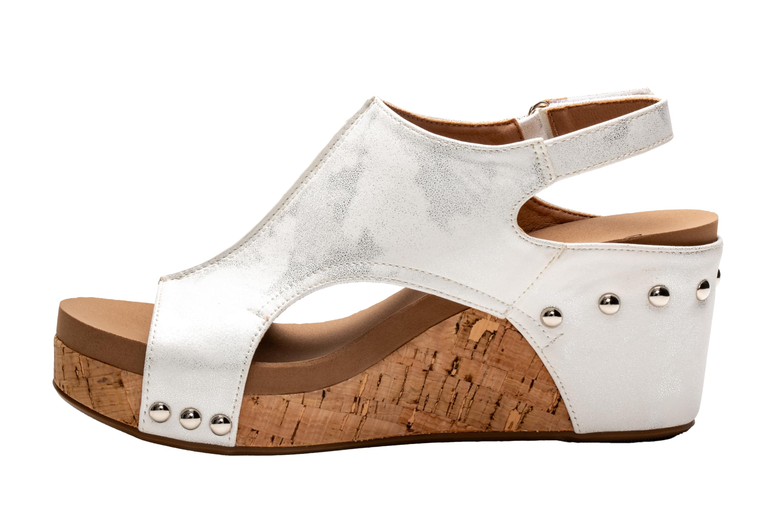 Corkys Footwear Womens Carley Wedges, Featuring Corkys EVA Foam Cushioned Insoles, A 2.5 Inch Heel, Lightweight For All Day Wear, And Hook And Loop Closure