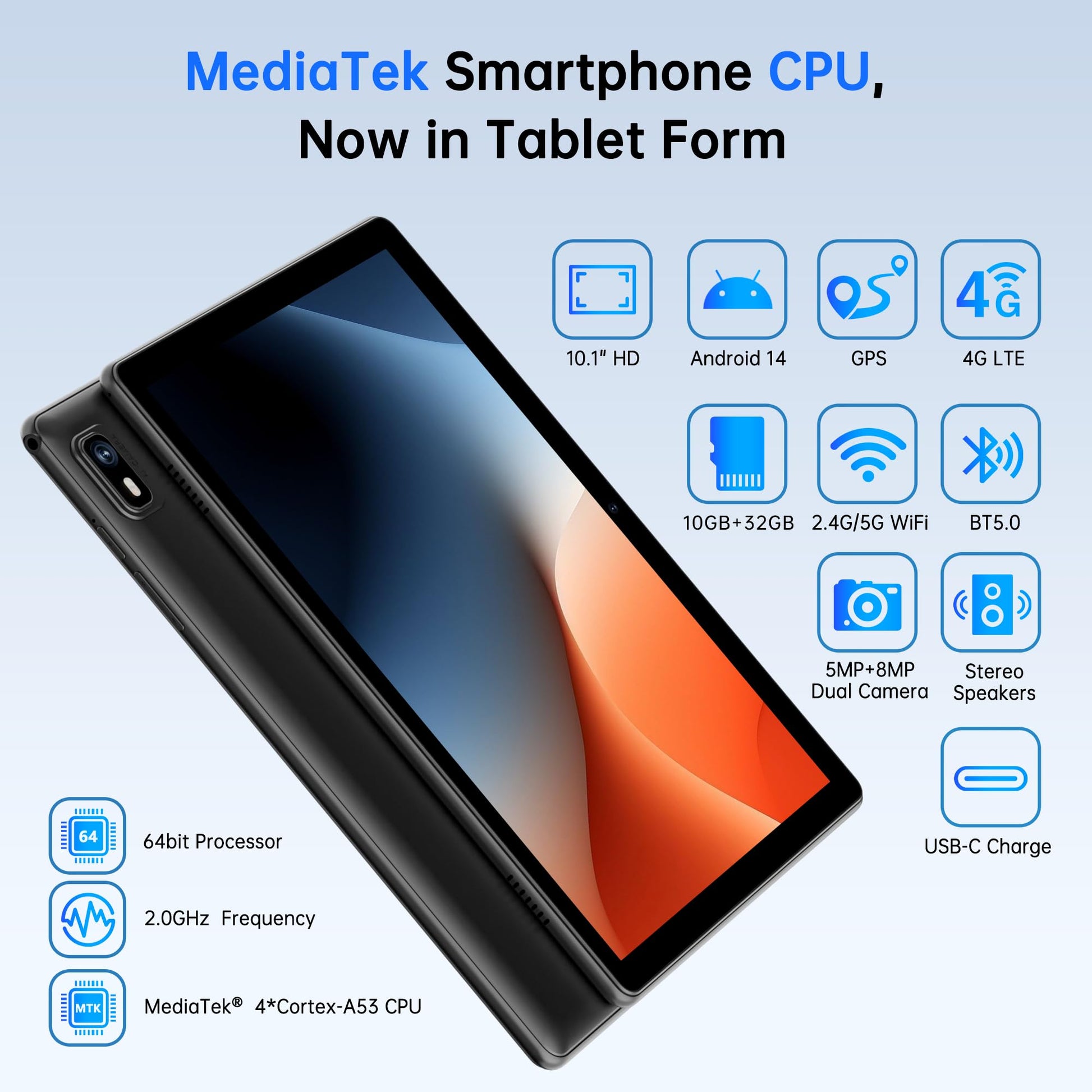 HAOVM Tablet 10 inch, 4G SIM Unlocked