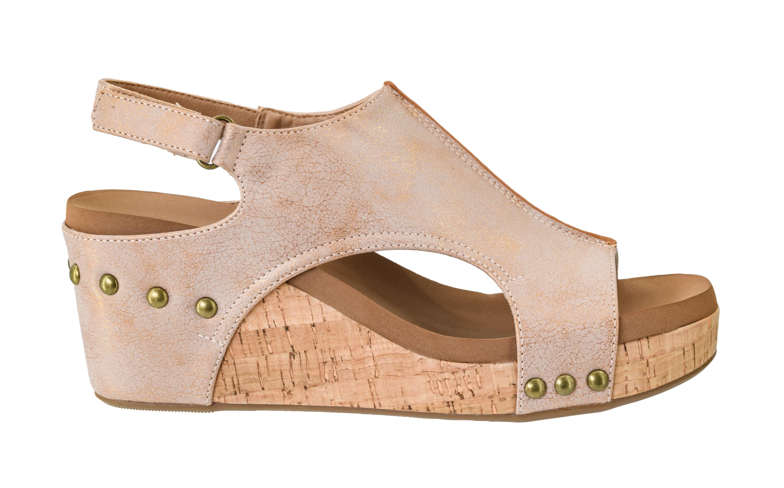 Corkys Footwear Womens Carley Wedges, Featuring Corkys EVA Foam Cushioned Insoles, A 2.5 Inch Heel, Lightweight For All Day Wear, And Hook And Loop Closure