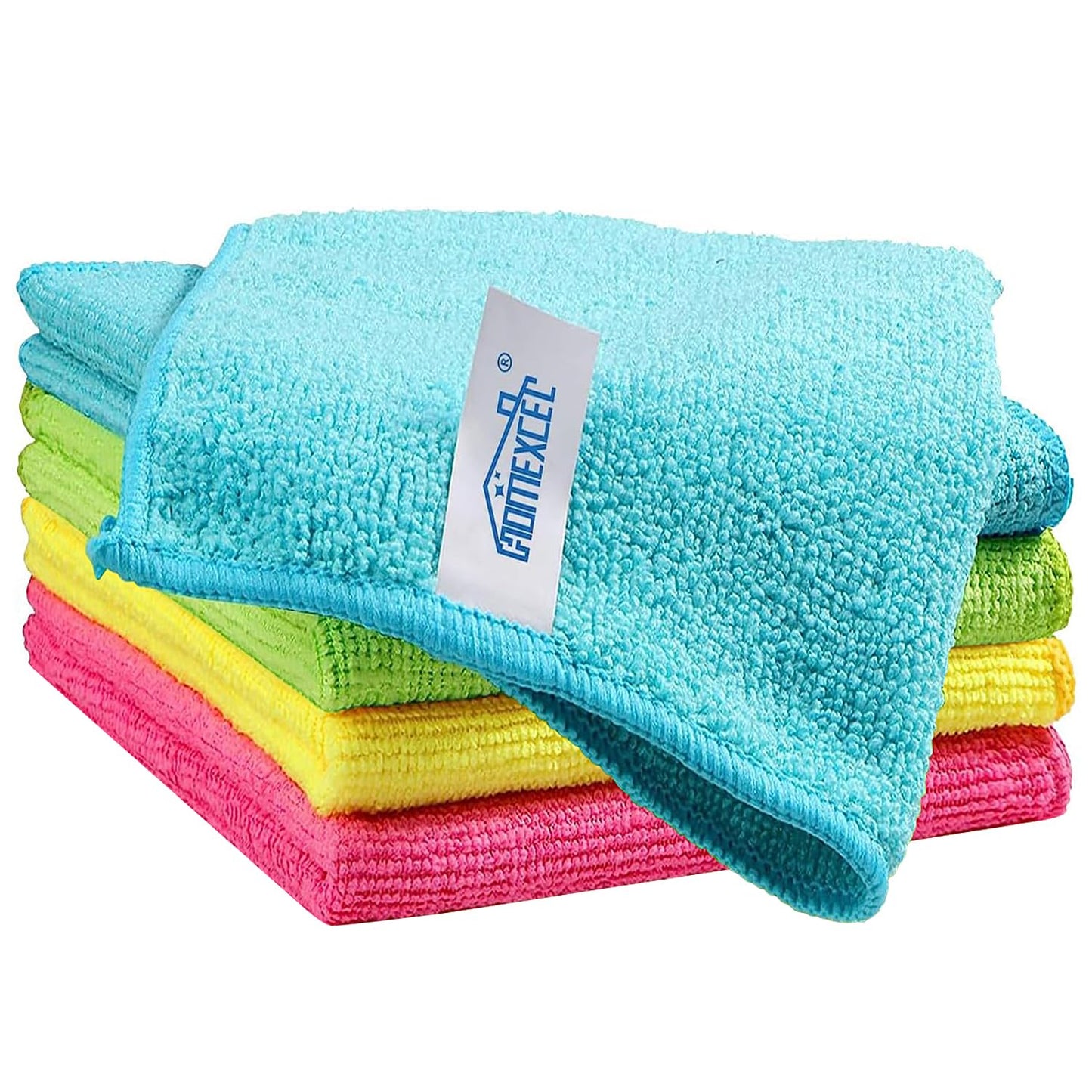 HOMEXCEL Microfiber Cleaning Cloth, Premium Microfiber Towels for Cars, Lint Free, Scratch-Free, Highly Absorbent, Reusable Cleaning Rags for Car, Household, Kitchen, Window
