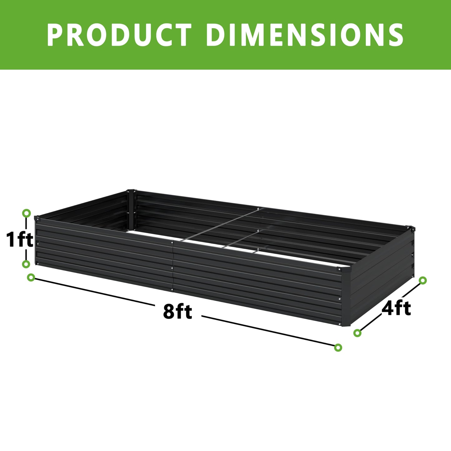 DIIYIV Galvanized Raised Garden Bed,Raised Graden Bed-Square Metal Garden Bed,Large Planter Raised Bed Outdoor,Garden Box for Vegetables,Flower,herb
