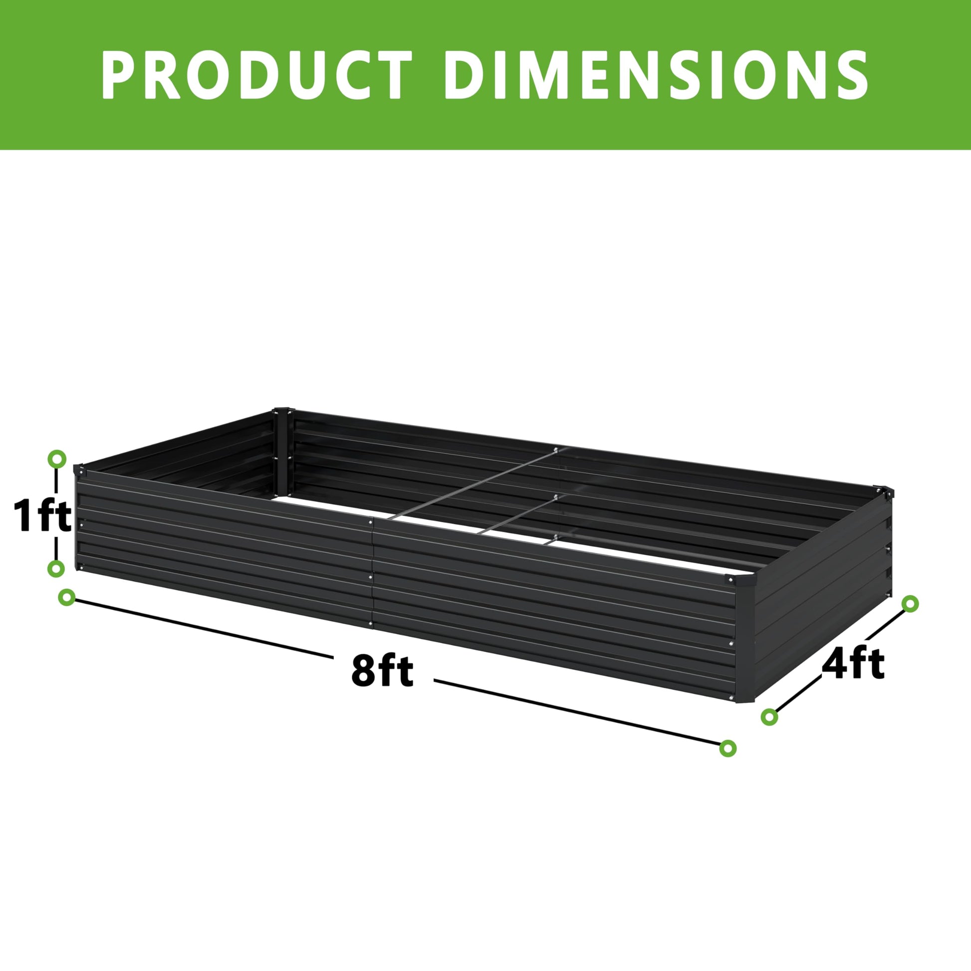 DIIYIV Galvanized Raised Garden Bed,Raised Graden Bed-Square Metal Garden Bed,Large Planter Raised Bed Outdoor,Garden Box for Vegetables,Flower,herb