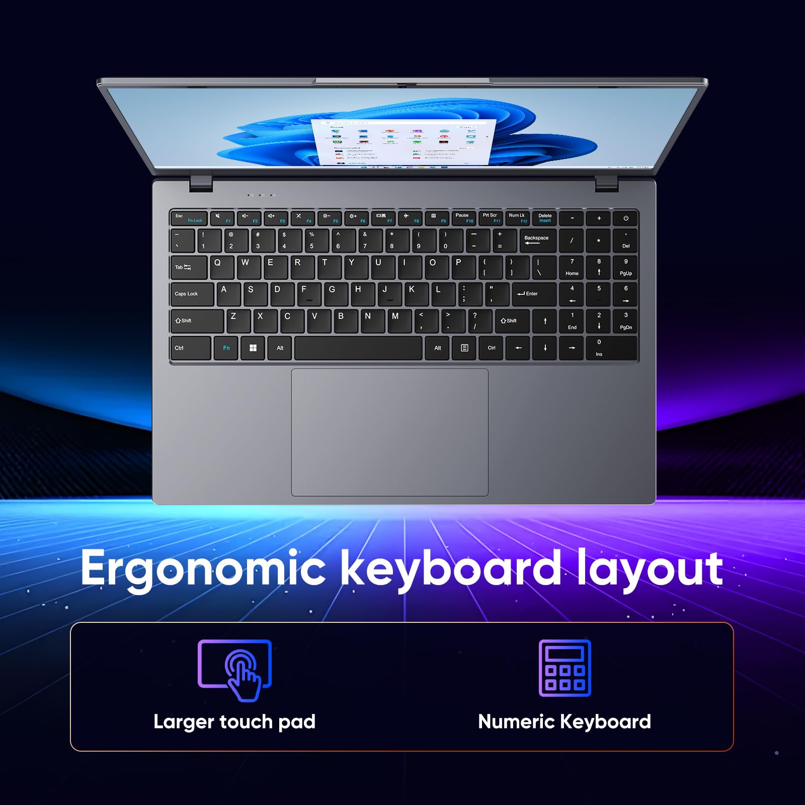 ZENAERO 15.6" Laptop, AMD 3020e (Up to 2.6GHz), 8GB RAM 256GB SSD, Win 11 Pro, FHD Display, HDMI, Type-C, USB-A, Wi-Fi 5, BT 5.0, Office 2024 Pre-Installed