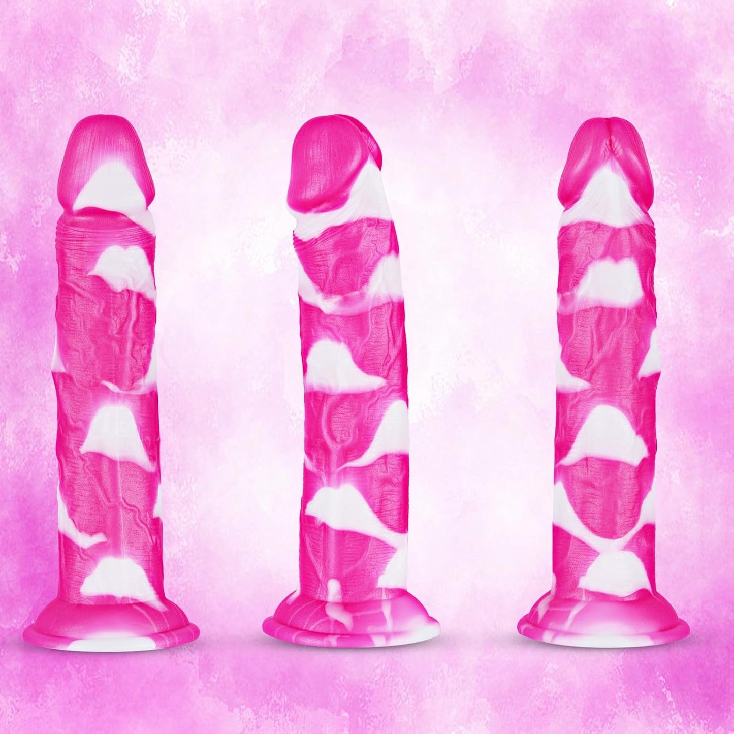 Hainuo Realistic Silicone Fantasy Dildo with Suction Cup Pink