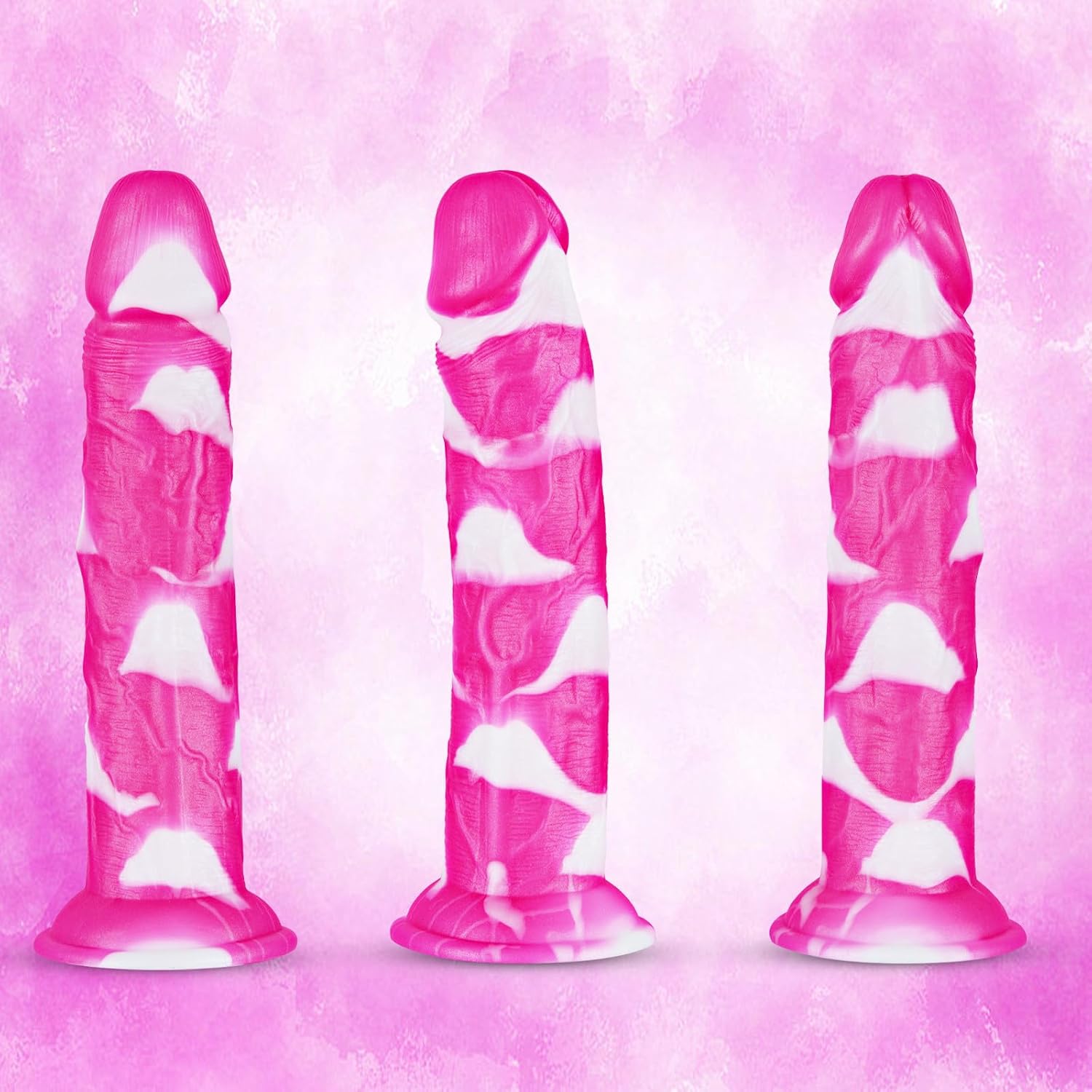 Hainuo Realistic Silicone Fantasy Dildo with Suction Cup Pink