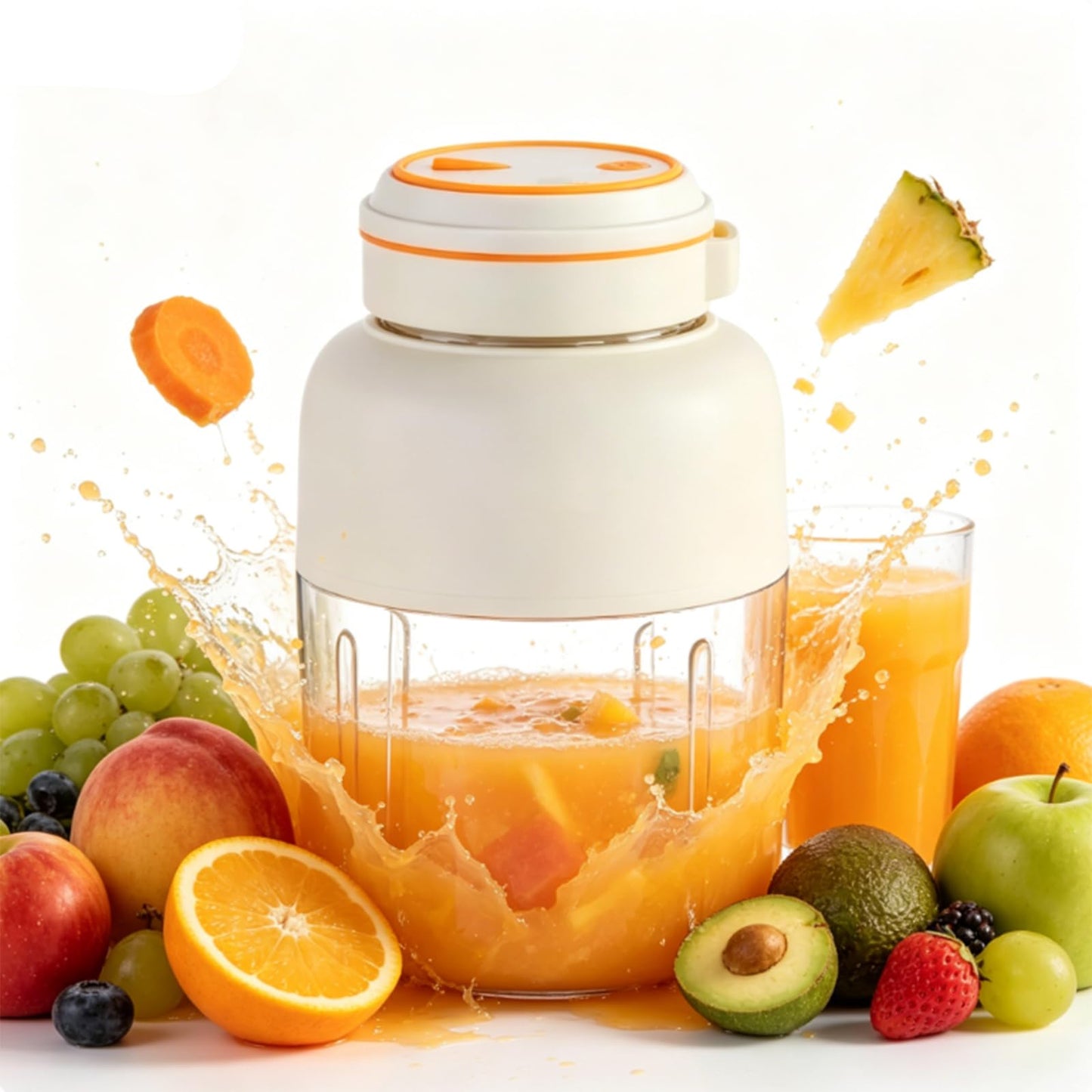 Portable Wireless Juicer Cup, 2026 New Portable Household Appliances Juicer, 1300 Ml/44 Fl Oz Wireless Juicer Cup, Dual Lid Compact Travel Drinking Cup for Travel, Gym, Home & Office