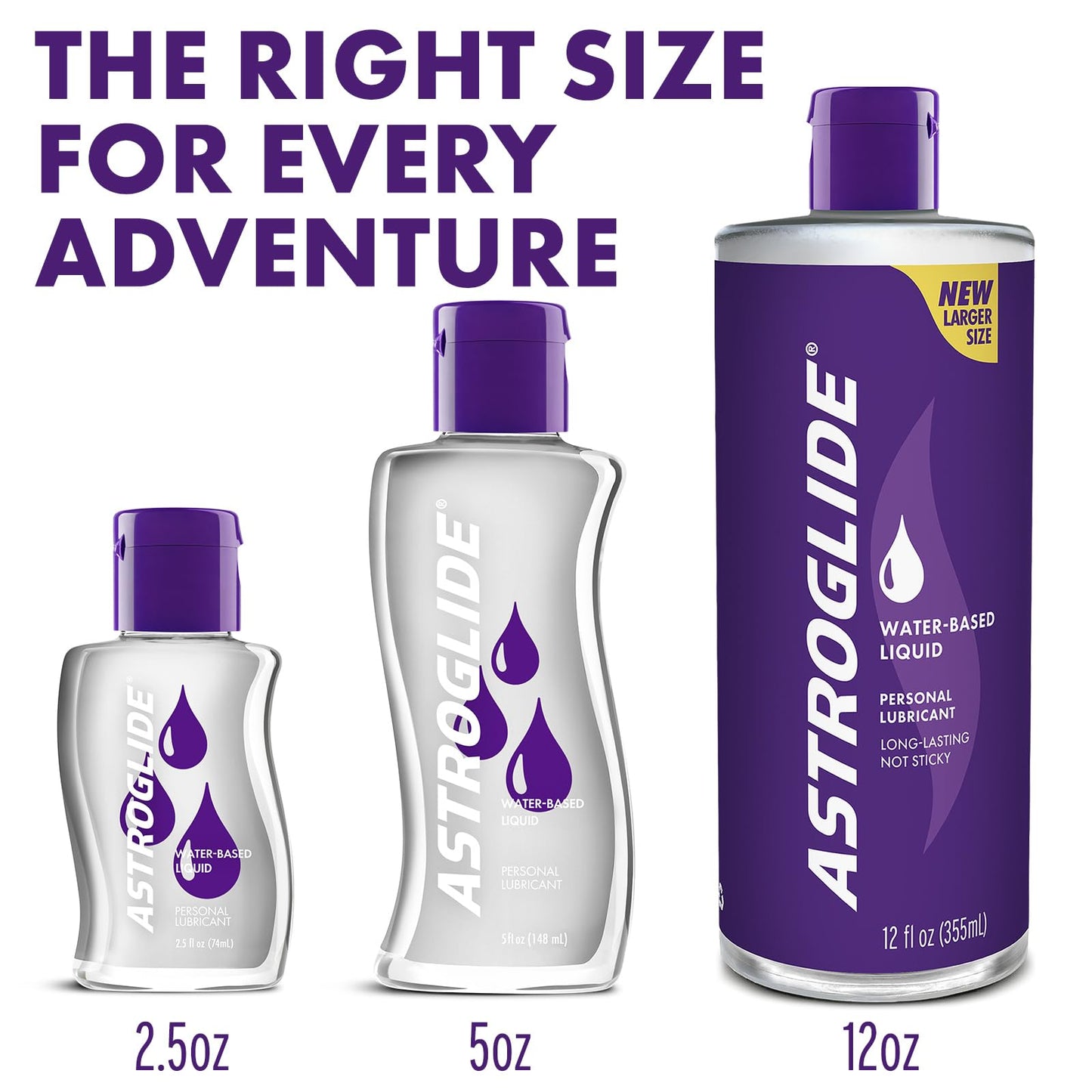 Astroglide Water Based Lube (12 Fl Oz), Liquid Personal Lubricant, for Men, Women and Couples, Safe for Toys, Value Size