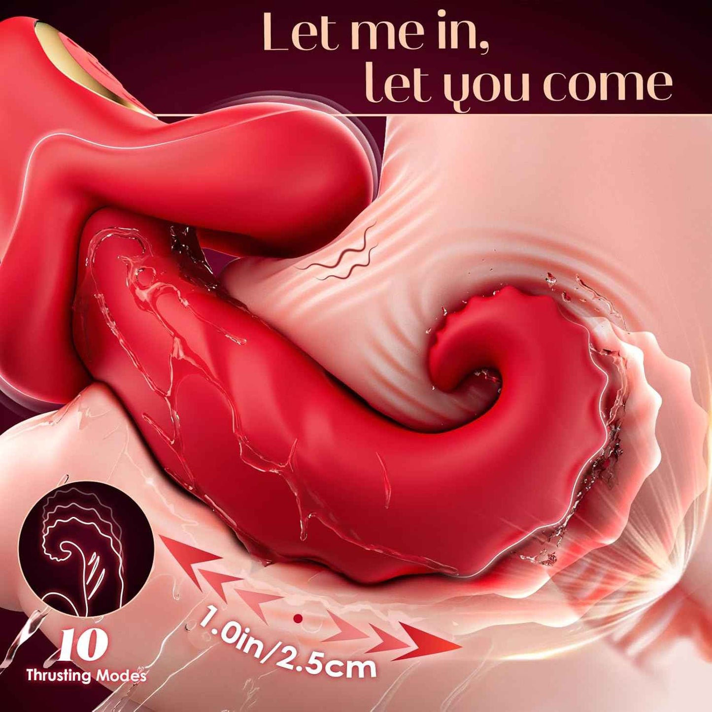 Koxten Tongue Toy for Women - Thrusting Vibrator Rose Sex Toy with 10 Vibrating & Thrusting & Licking Sex Toys for Woman G Spot Vibrator Adult Toys for Couples Thrusting Dildo for Female Adult Toy